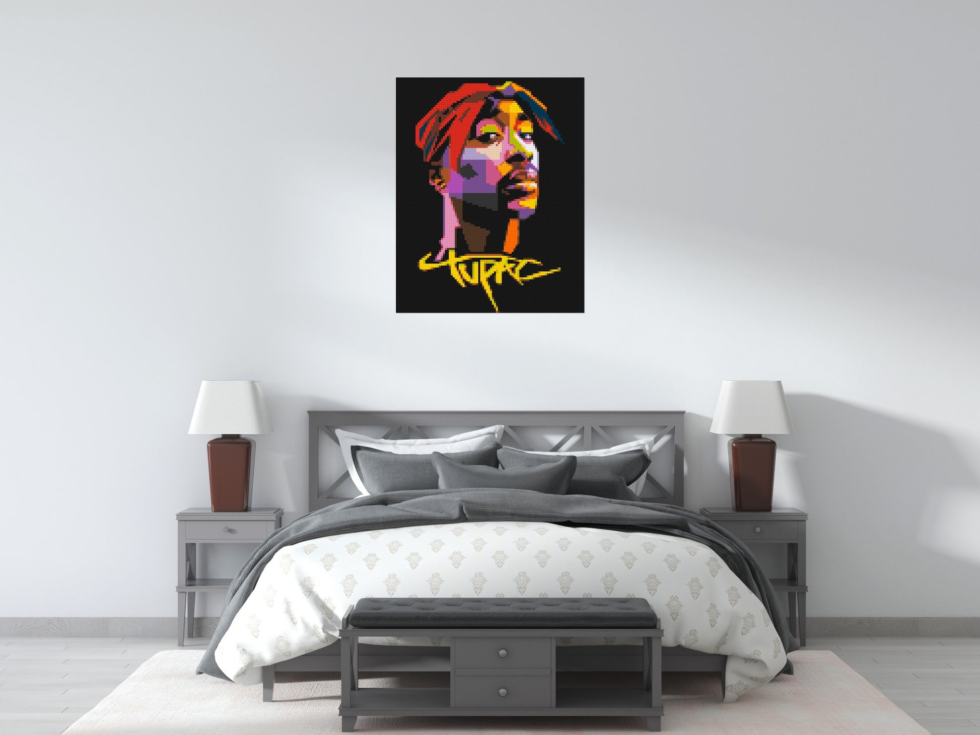 Tupac Shakur - Brick Art Mosaic Kit 4x5 scene