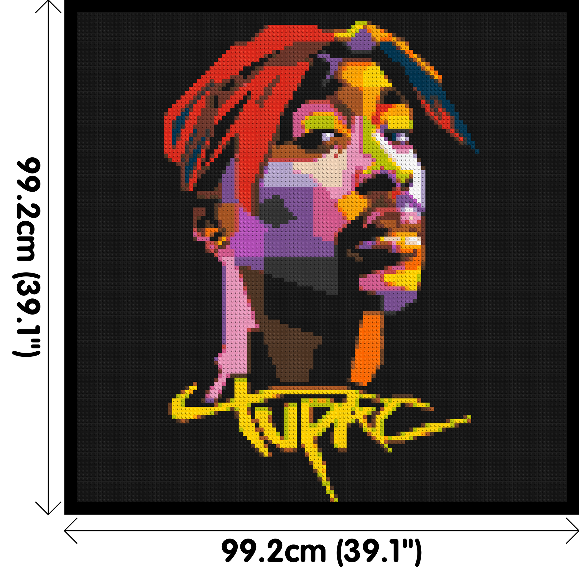 Tupac Shakur - Brick Art Mosaic Kit 5x5 dimensions with frame