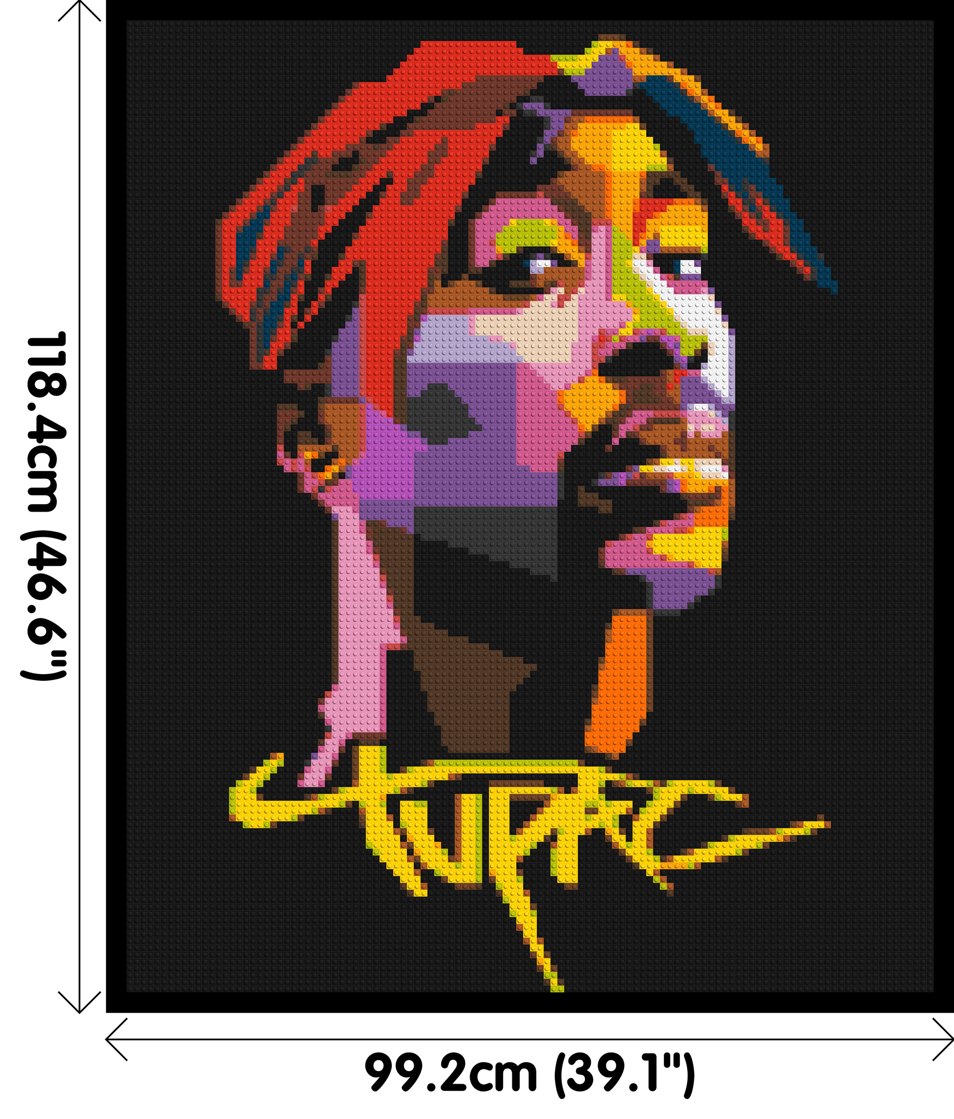 Tupac Shakur - Brick Art Mosaic Kit 5x6 dimensions with frame