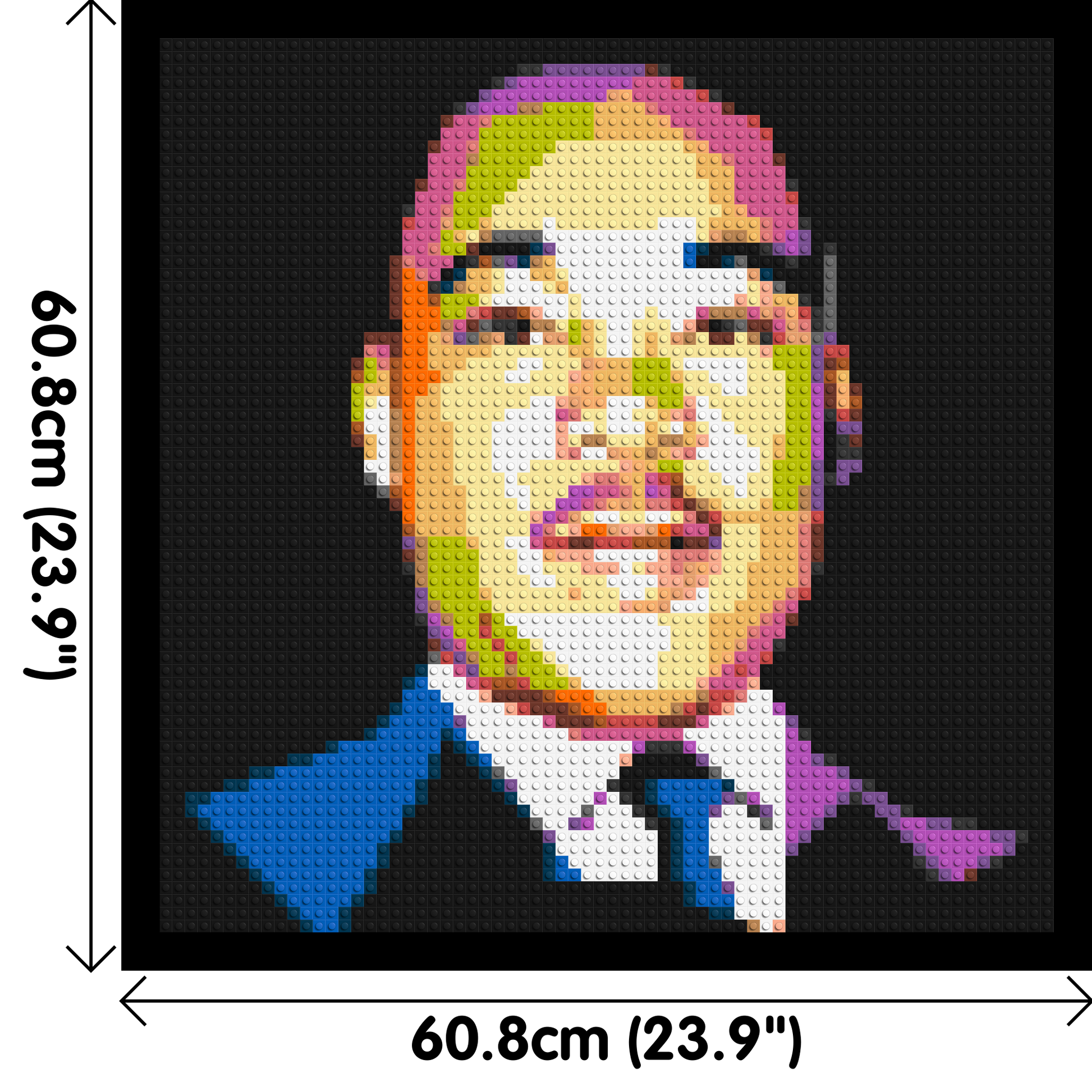 Martin Luther King Jr. - Brick Art Mosaic Kit 3x3 dimensions with frame