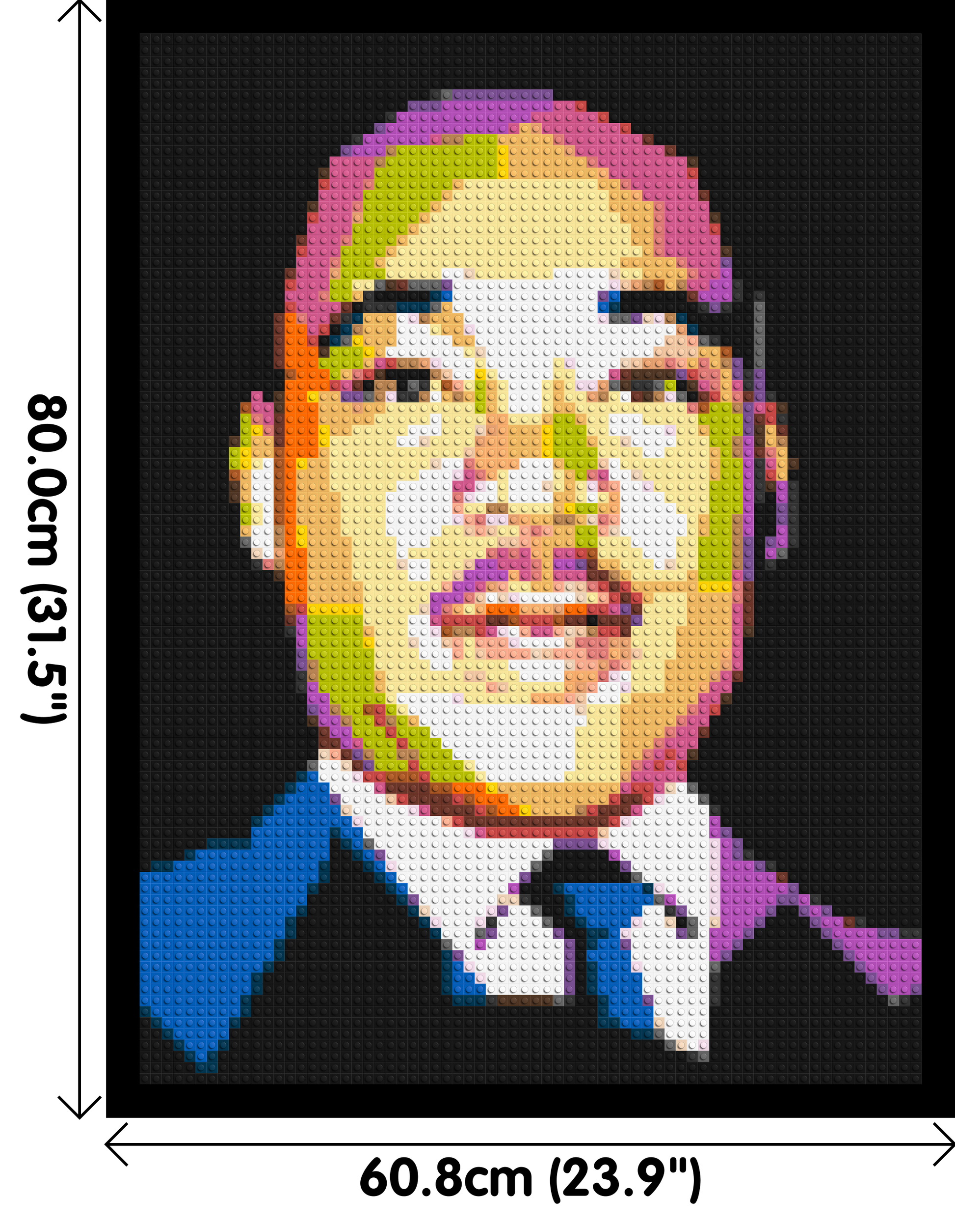 Martin Luther King Jr. - Brick Art Mosaic Kit 3x4 dimensions with frame