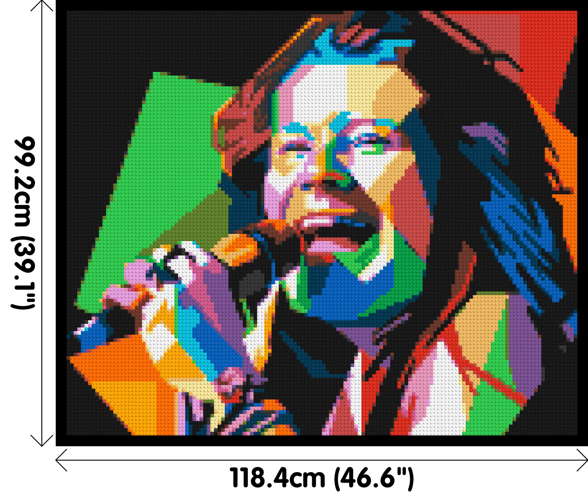 Janis Joplin - Brick Art Mosaic Kit 6x5 dimensions with frame