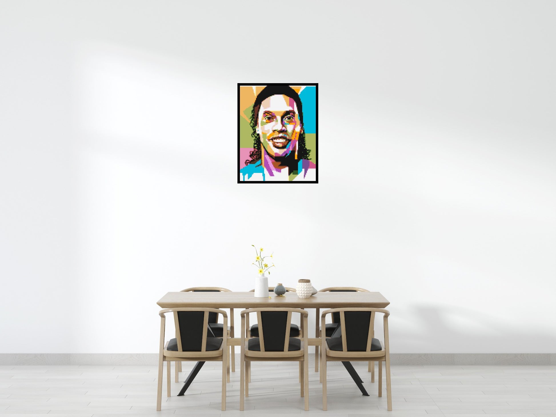 Ronaldinho Gaúcho - Brick Art Mosaic Kit 4x5 scene with frame