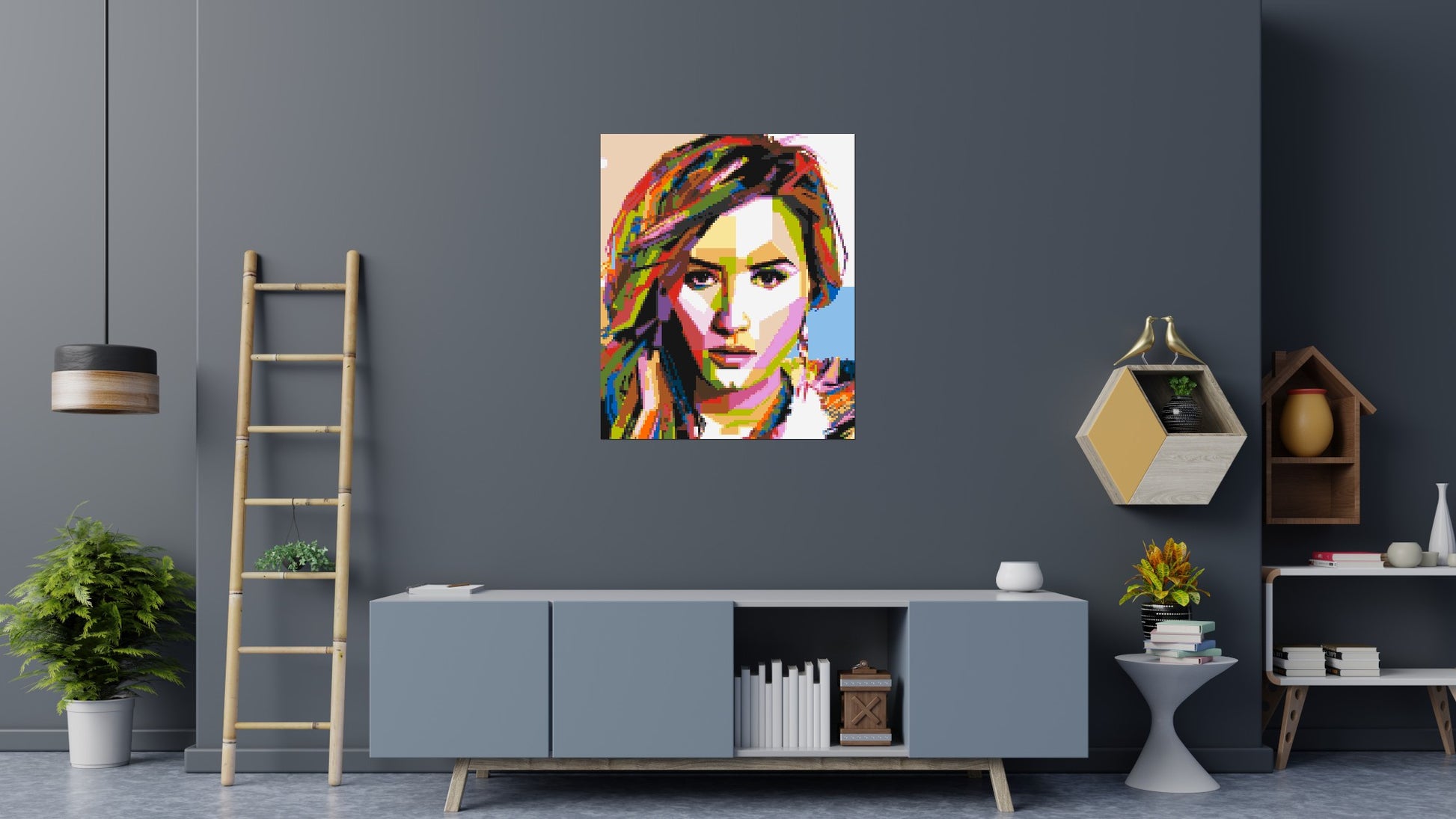 Demi Lovato - Brick Art Mosaic Kit 5x6 scene