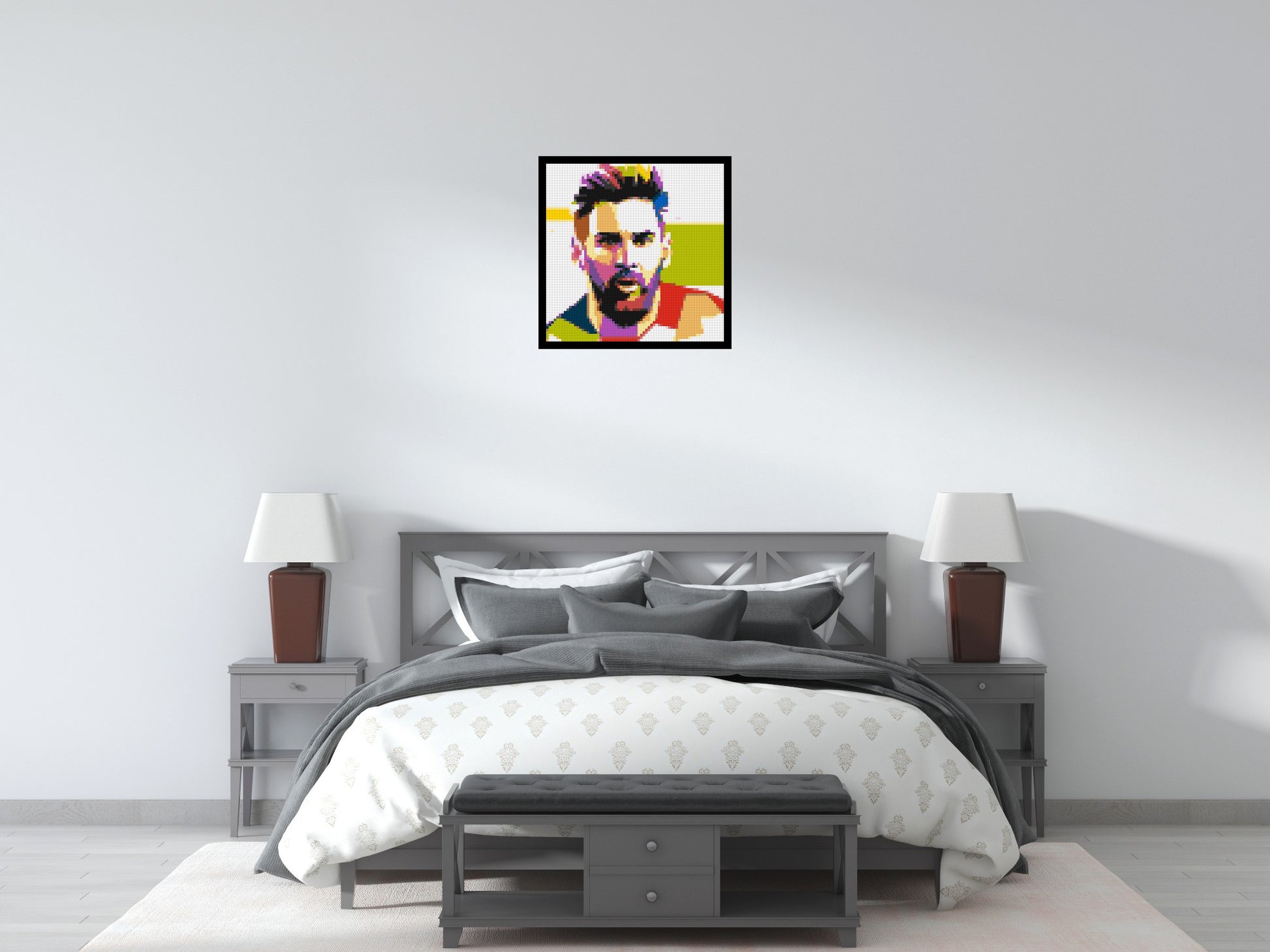 Messi #2 - Brick Art Mosaic Kit 3x3 scene with frame