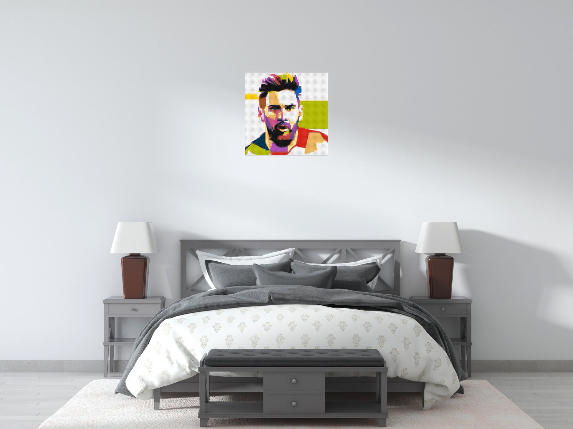 Messi #2 - Brick Art Mosaic Kit 3x3 scene