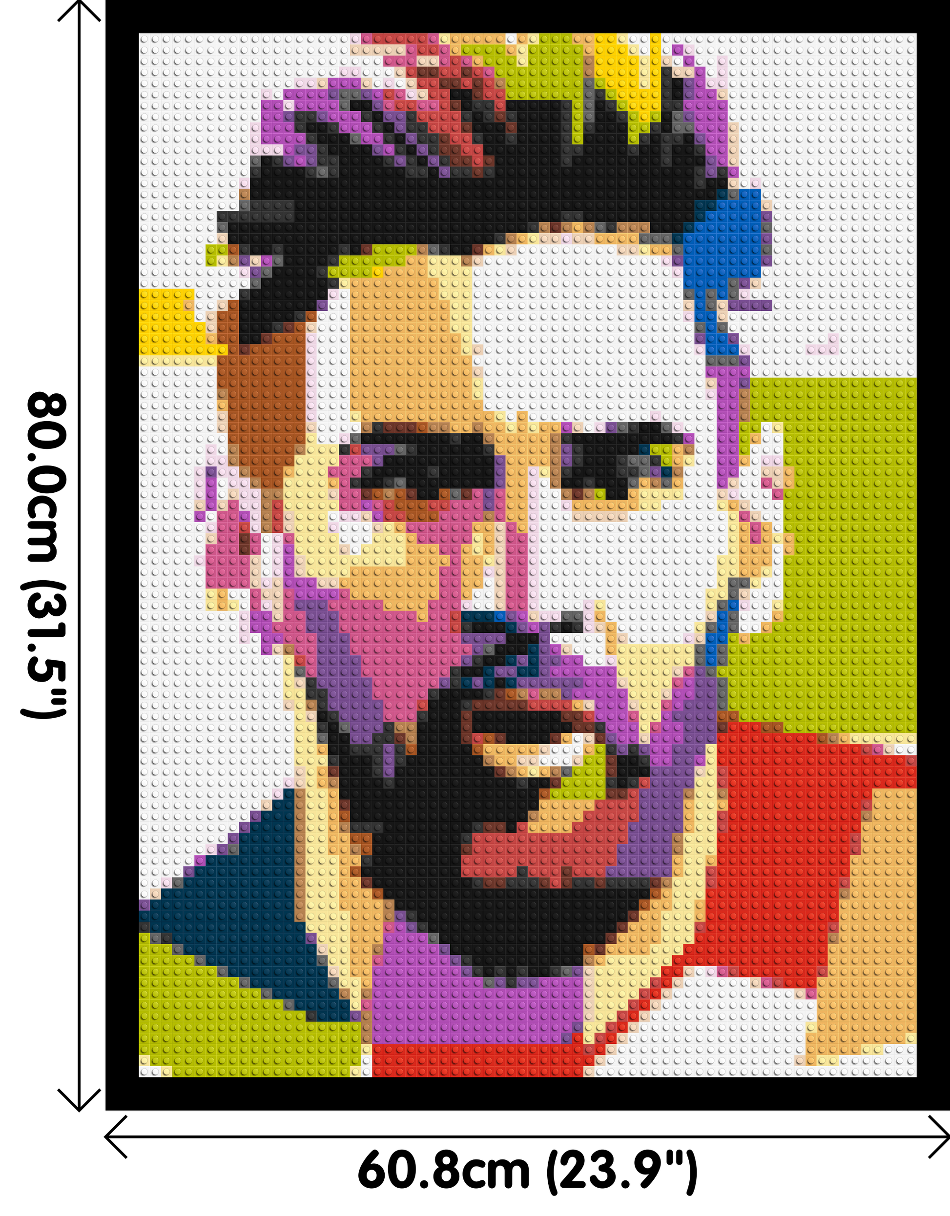 Messi #2 - Brick Art Mosaic Kit 3x4 dimensions with frame