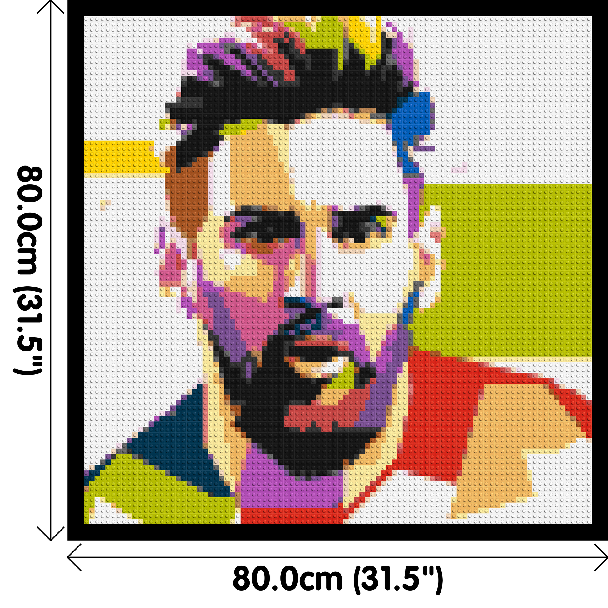 Messi #2 - Brick Art Mosaic Kit 4x4 dimensions with frame