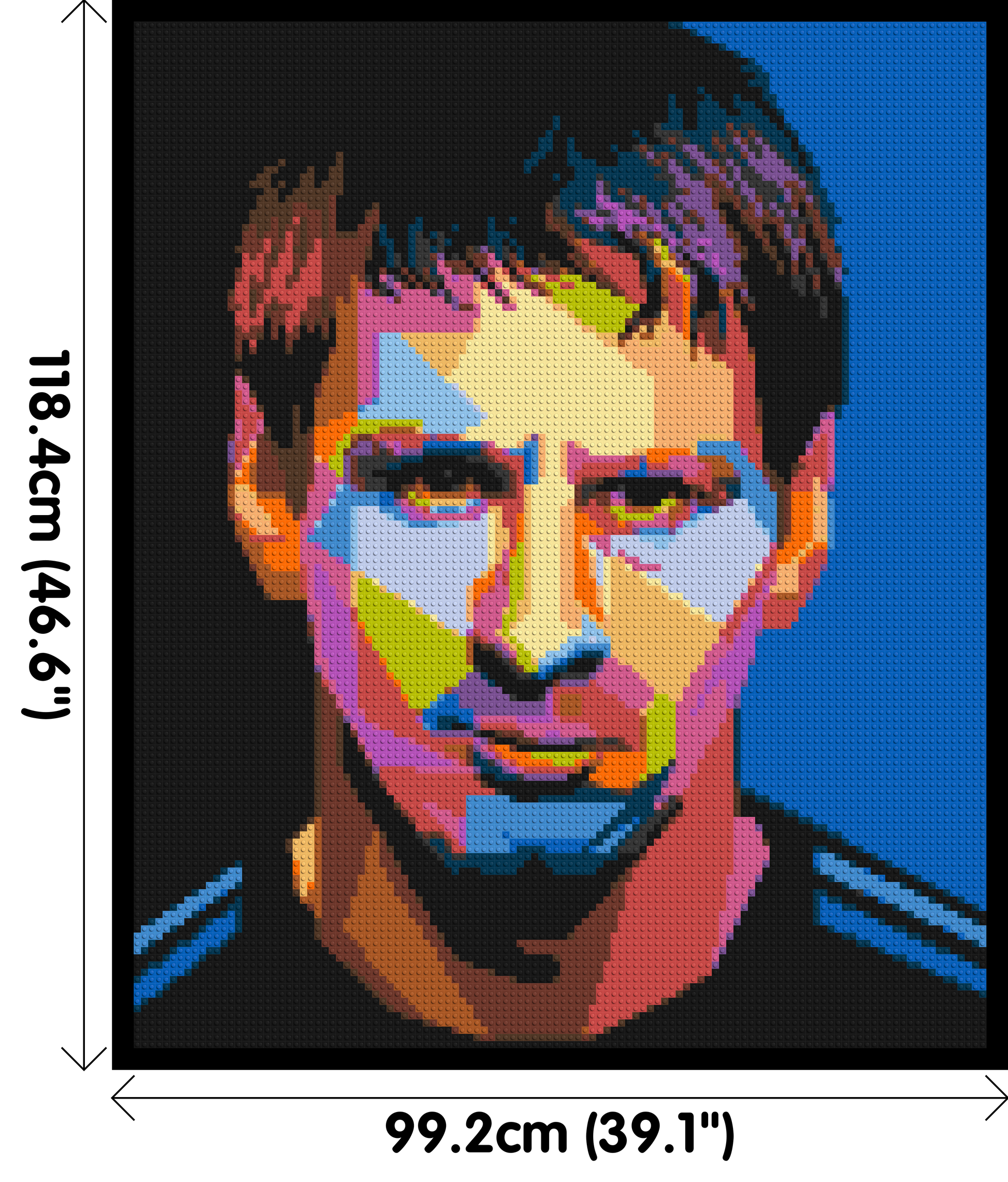 Messi #3 - Brick Art Mosaic Kit 5x6 dimensions with frame