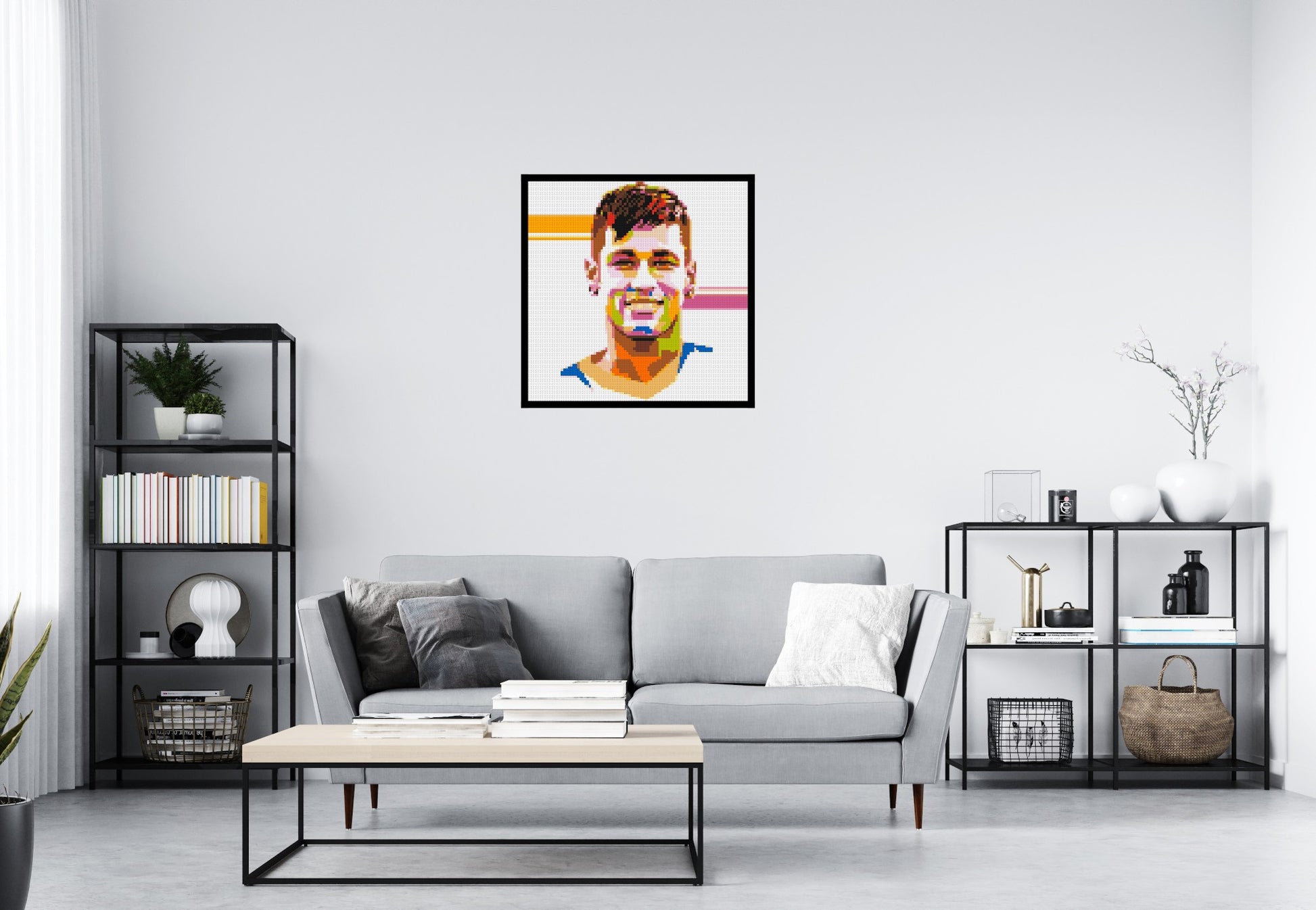 Neymar #2 - Brick Art Mosaic Kit 4x4 scene with frame