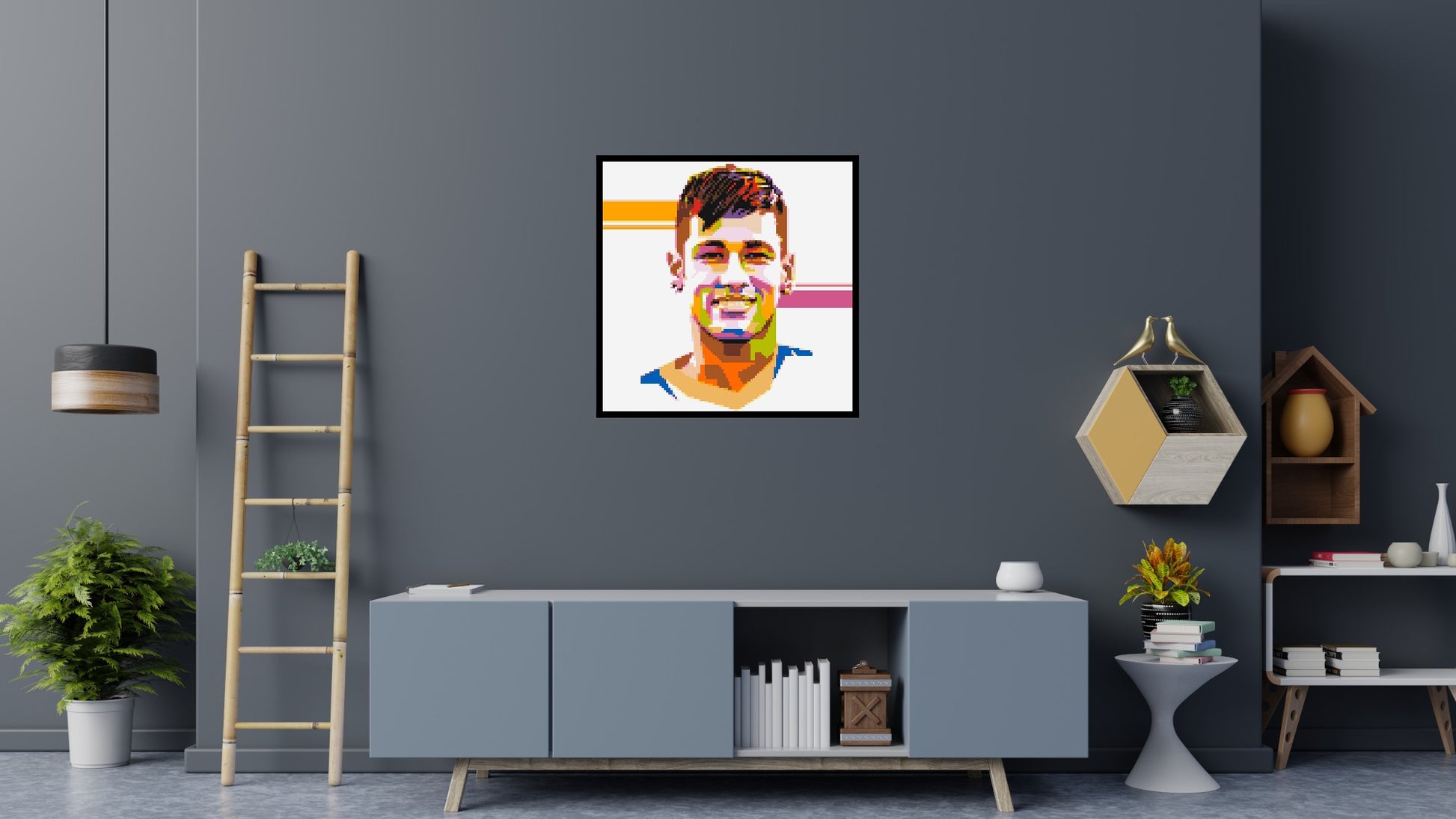 Neymar #2 - Brick Art Mosaic Kit 5x5 scene with frame