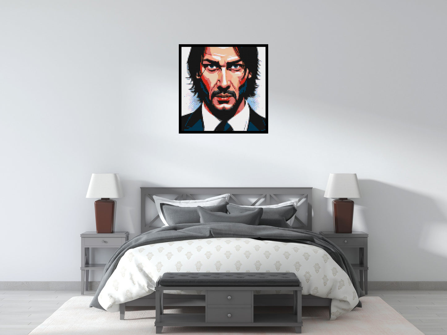 Keanu Reeves as John Wick - Brick Art Mosaic Kit 4x4 large