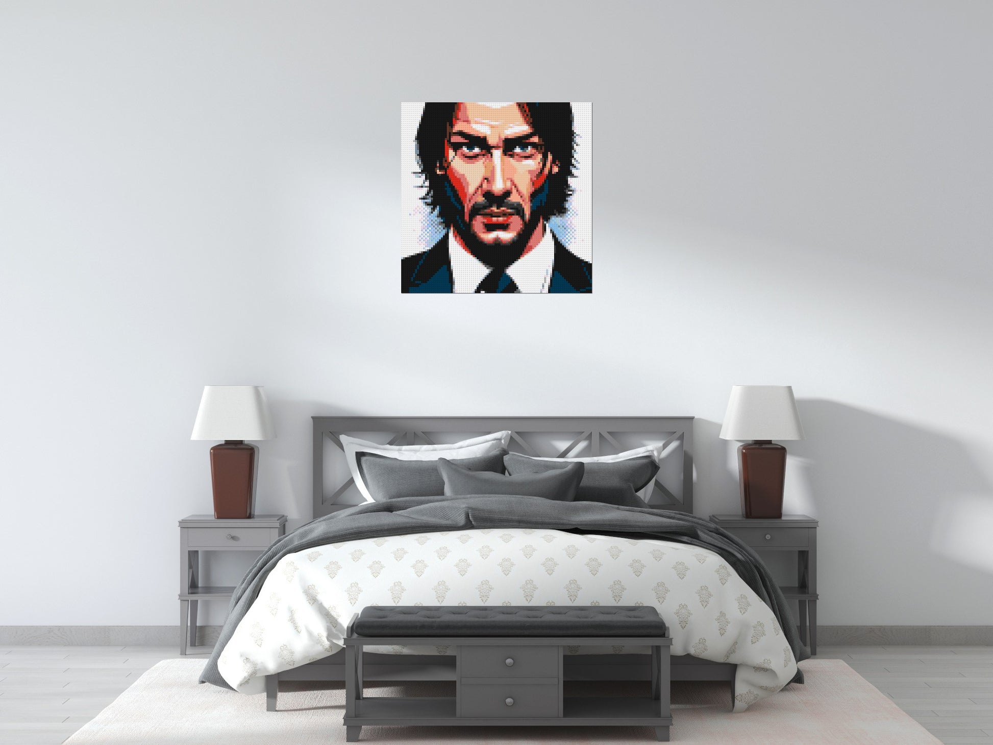 Keanu Reeves as John Wick - Brick Art Mosaic Kit 4x4 scene