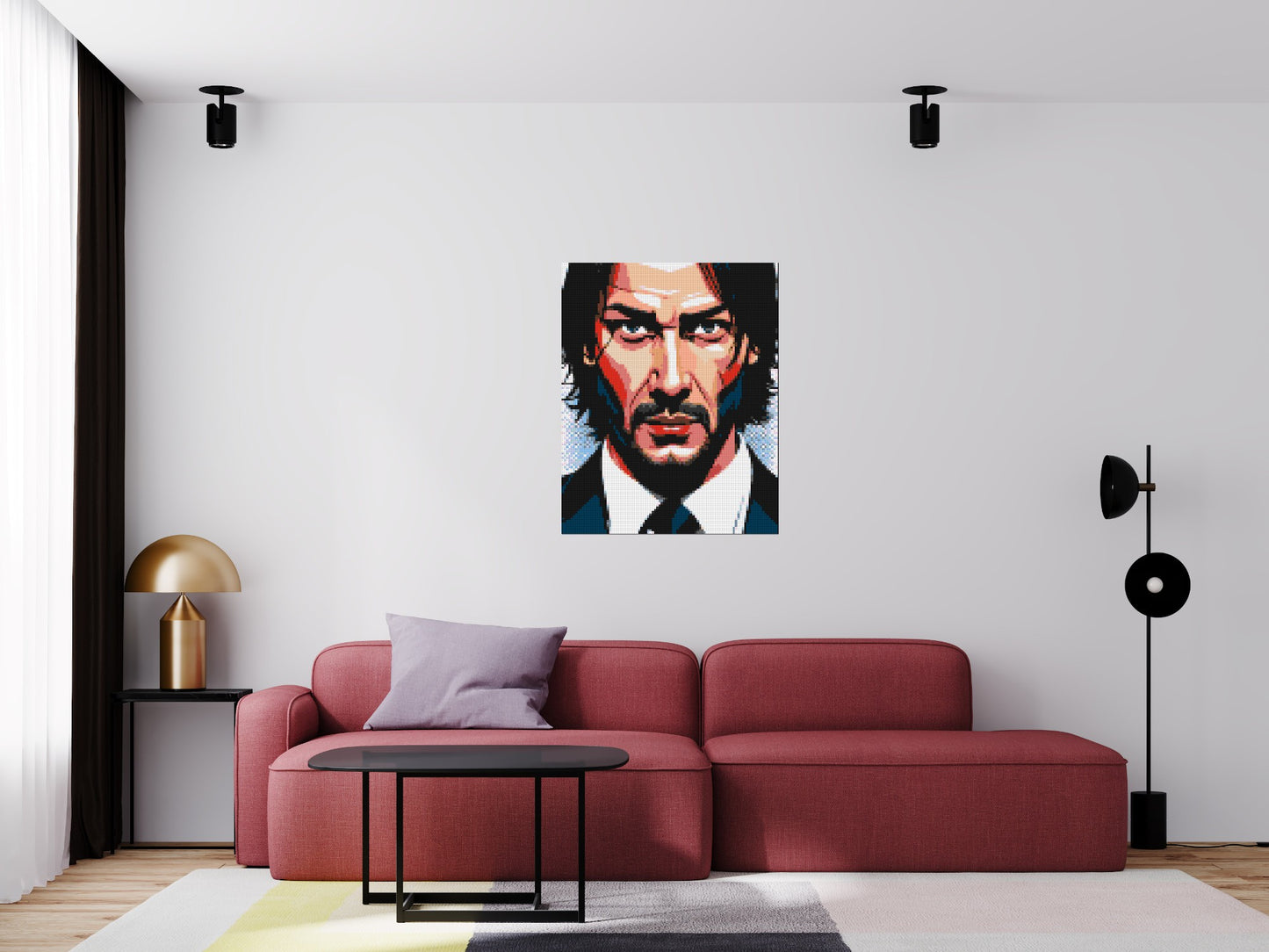 Keanu Reeves as John Wick - Brick Art Mosaic Kit 4x5 large