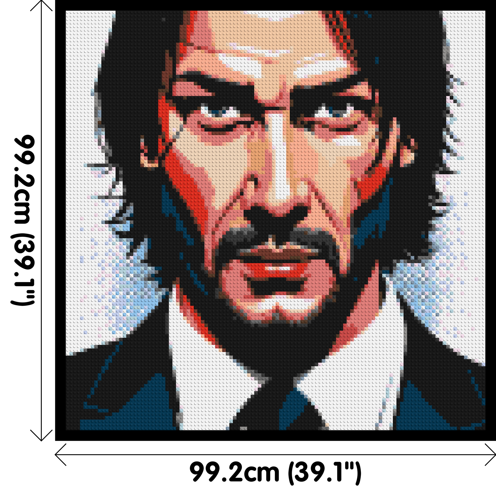 Keanu Reeves as John Wick - Brick Art Mosaic Kit 5x5 dimensions with frame