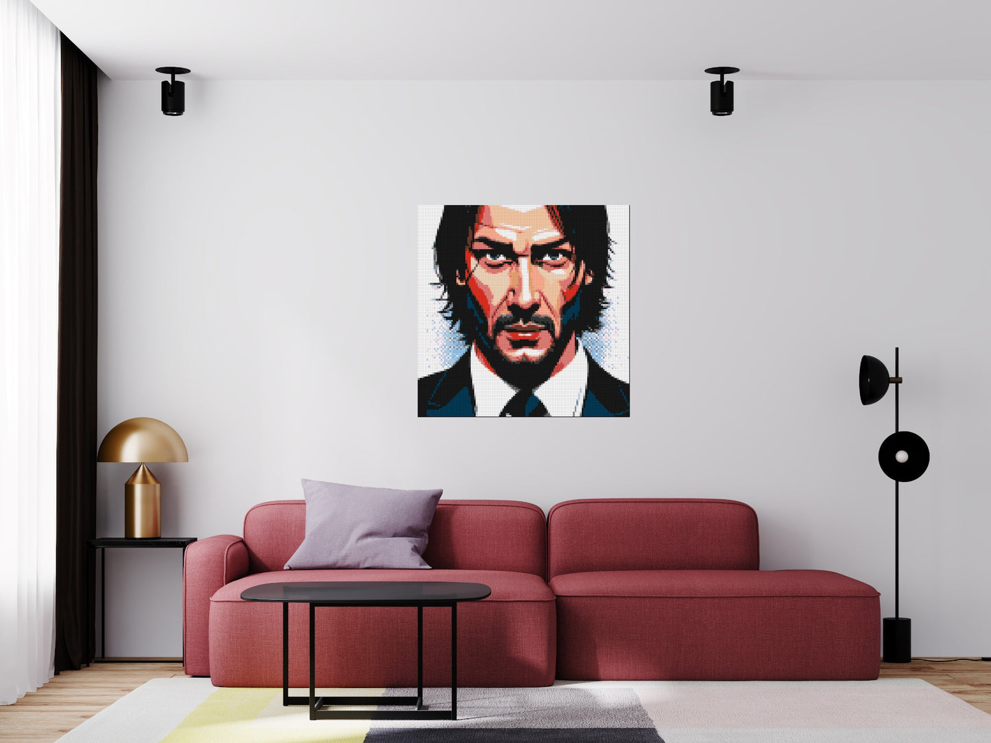 Keanu Reeves as John Wick - Brick Art Mosaic Kit 5x5 large