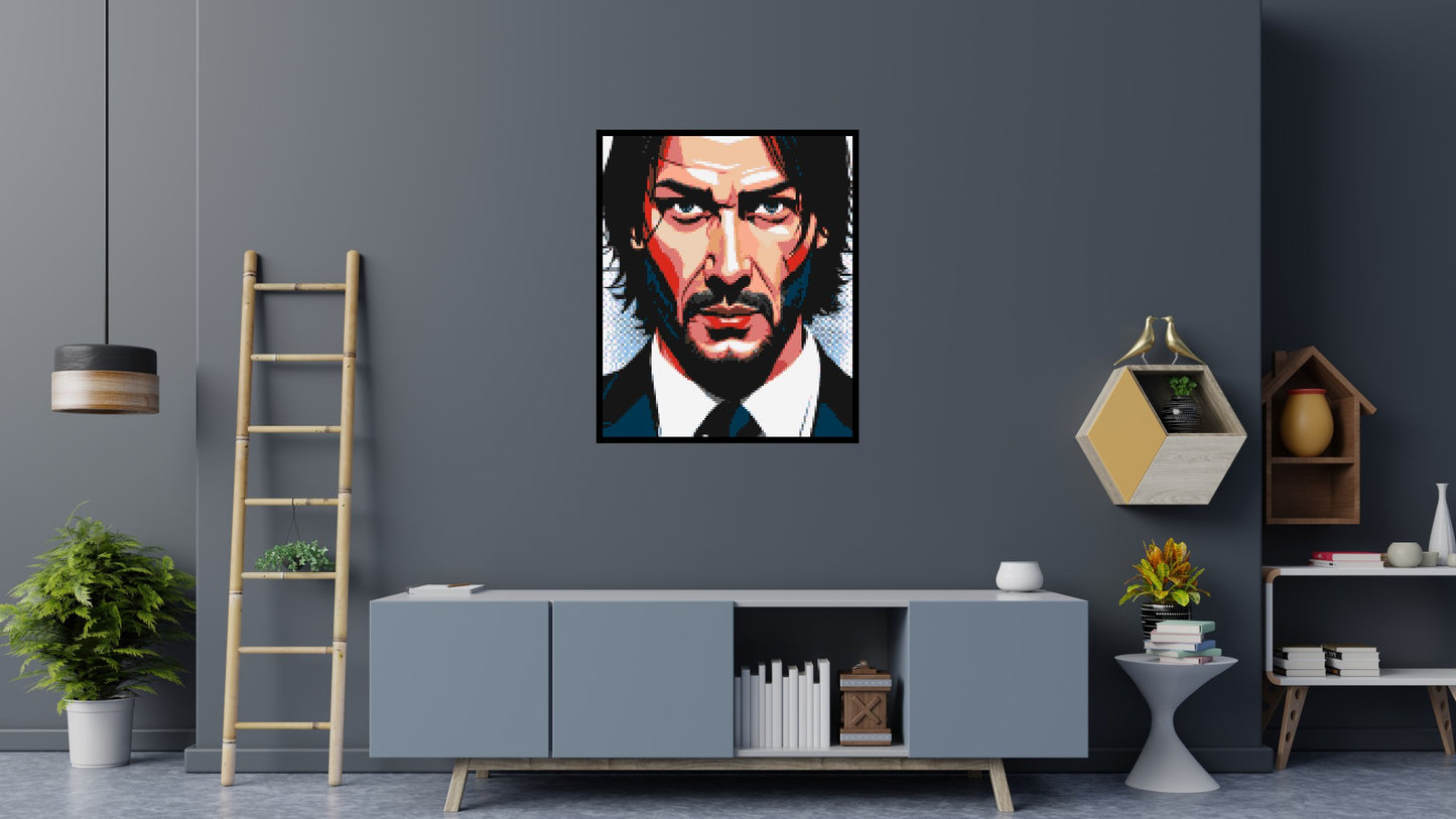 Keanu Reeves as John Wick - Brick Art Mosaic Kit 5x6 large