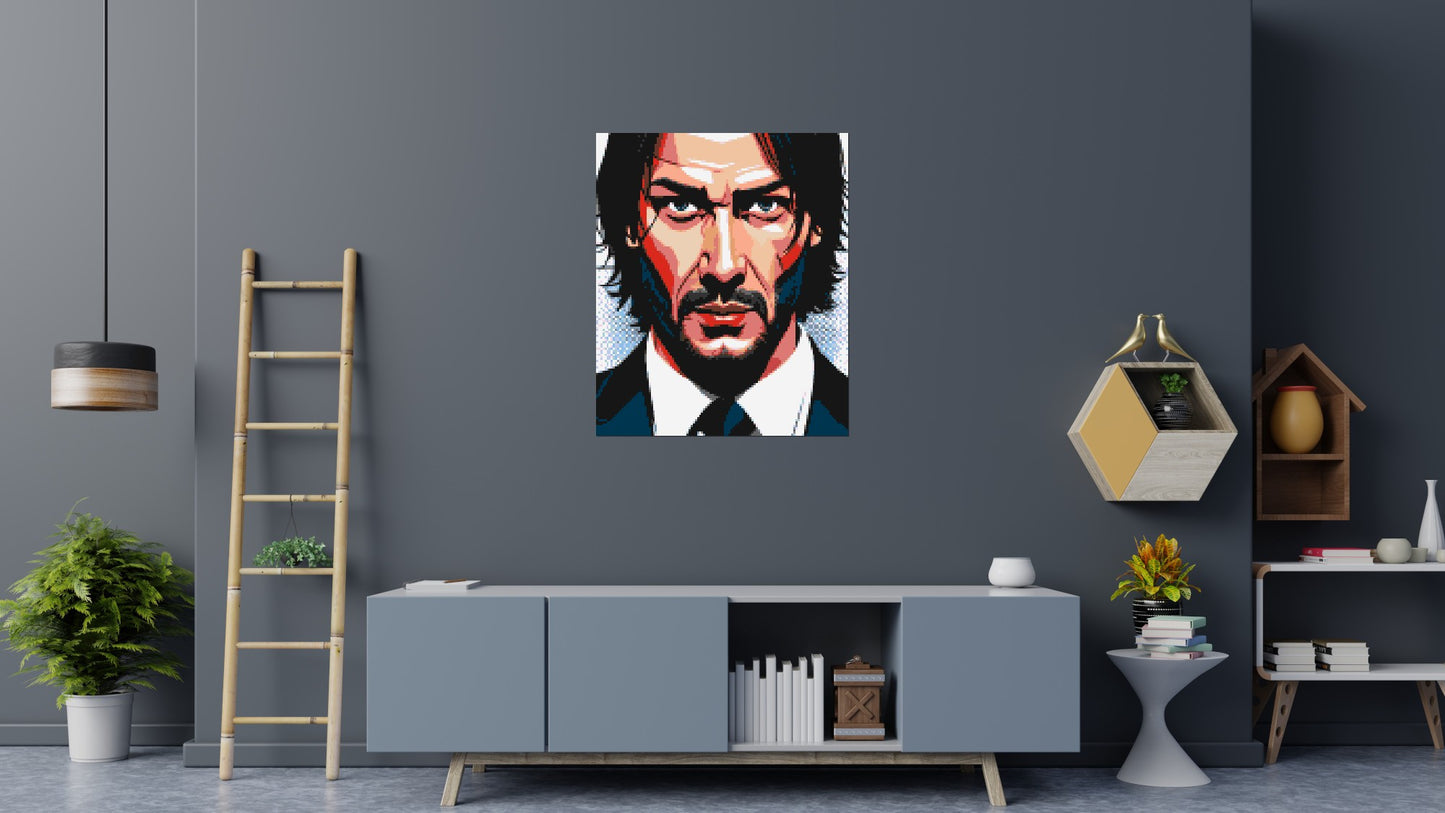 Keanu Reeves as John Wick - Brick Art Mosaic Kit 5x6 large