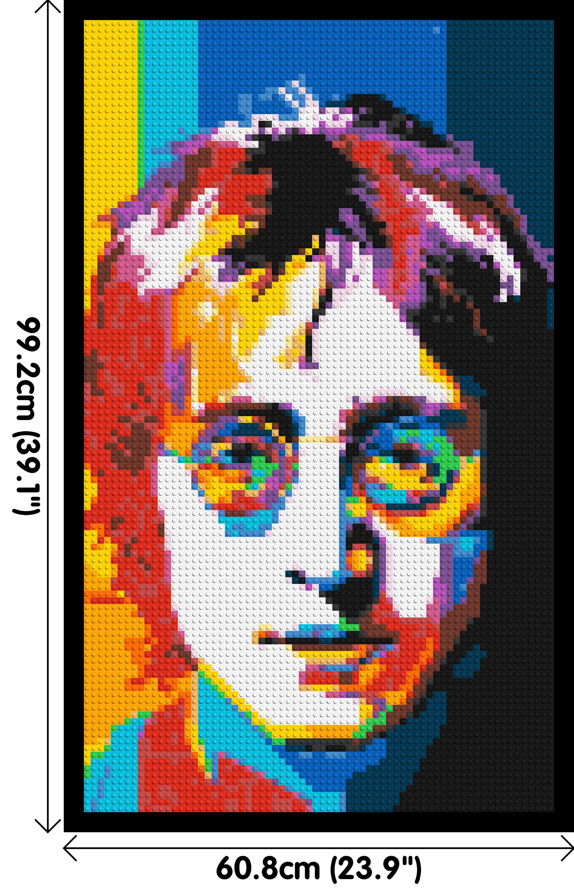 John Lennon - Brick Art Mosaic Kit 3x5 dimensions with frame