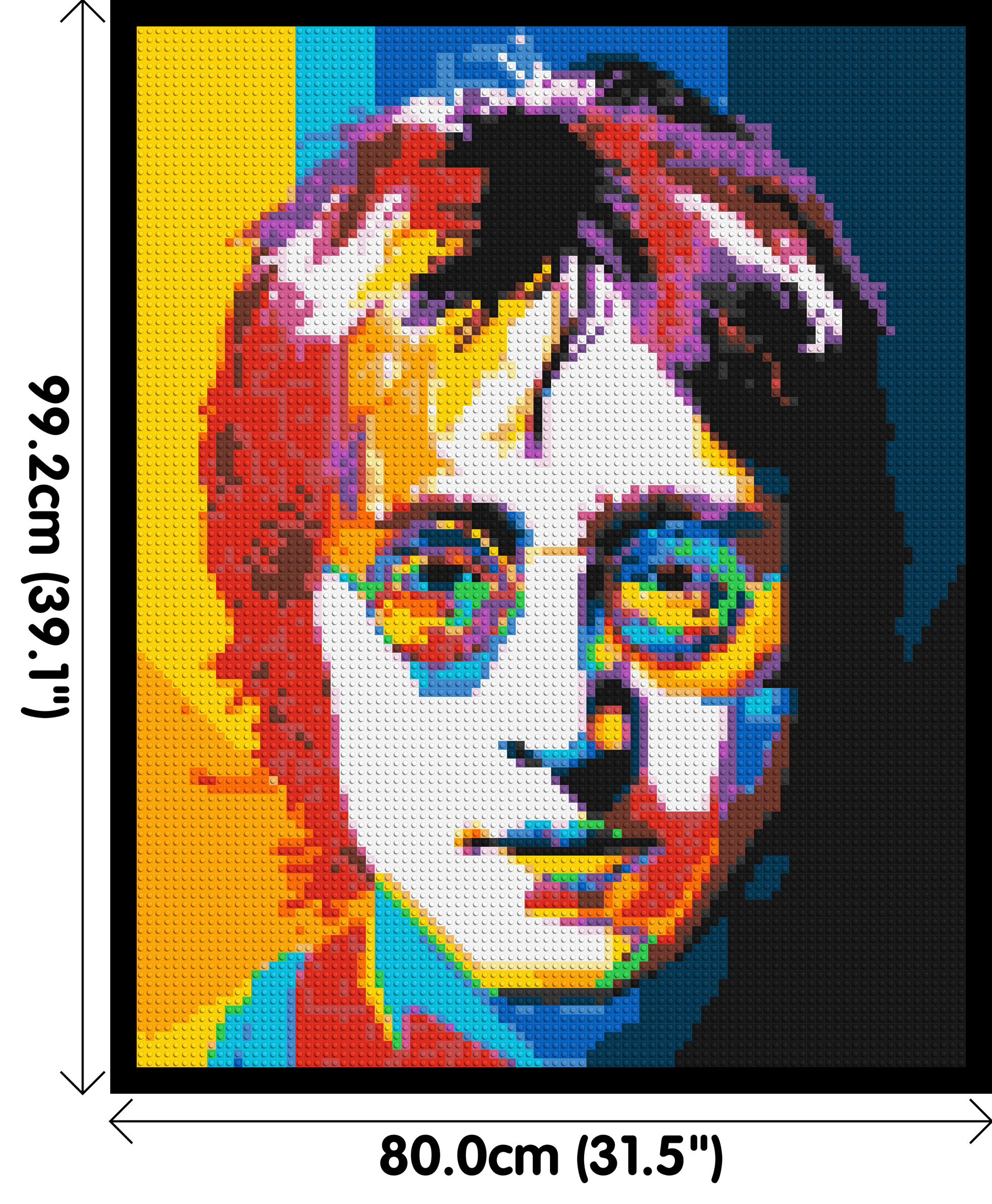 John Lennon - Brick Art Mosaic Kit 4x5 dimensions with frame