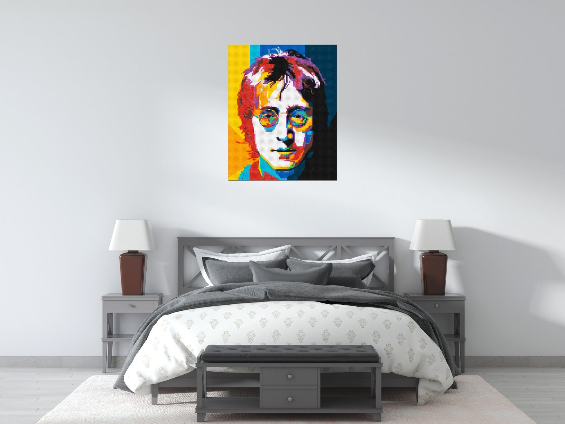 John Lennon - Brick Art Mosaic Kit 4x5 scene