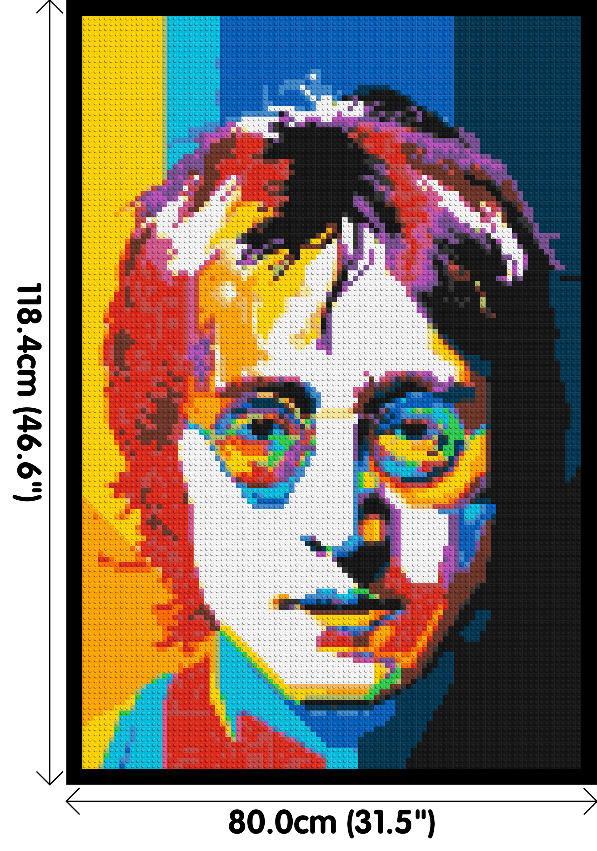 John Lennon - Brick Art Mosaic Kit 4x6 dimensions with frame