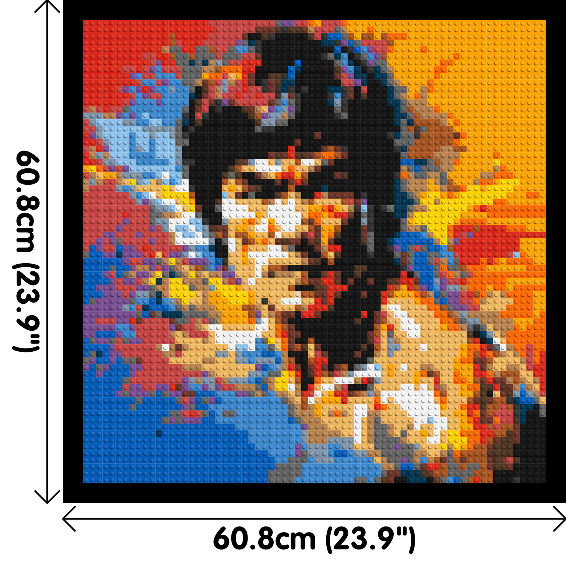 Bruce Lee - Brick Art Mosaic Kit 3x3 dimensions with frame