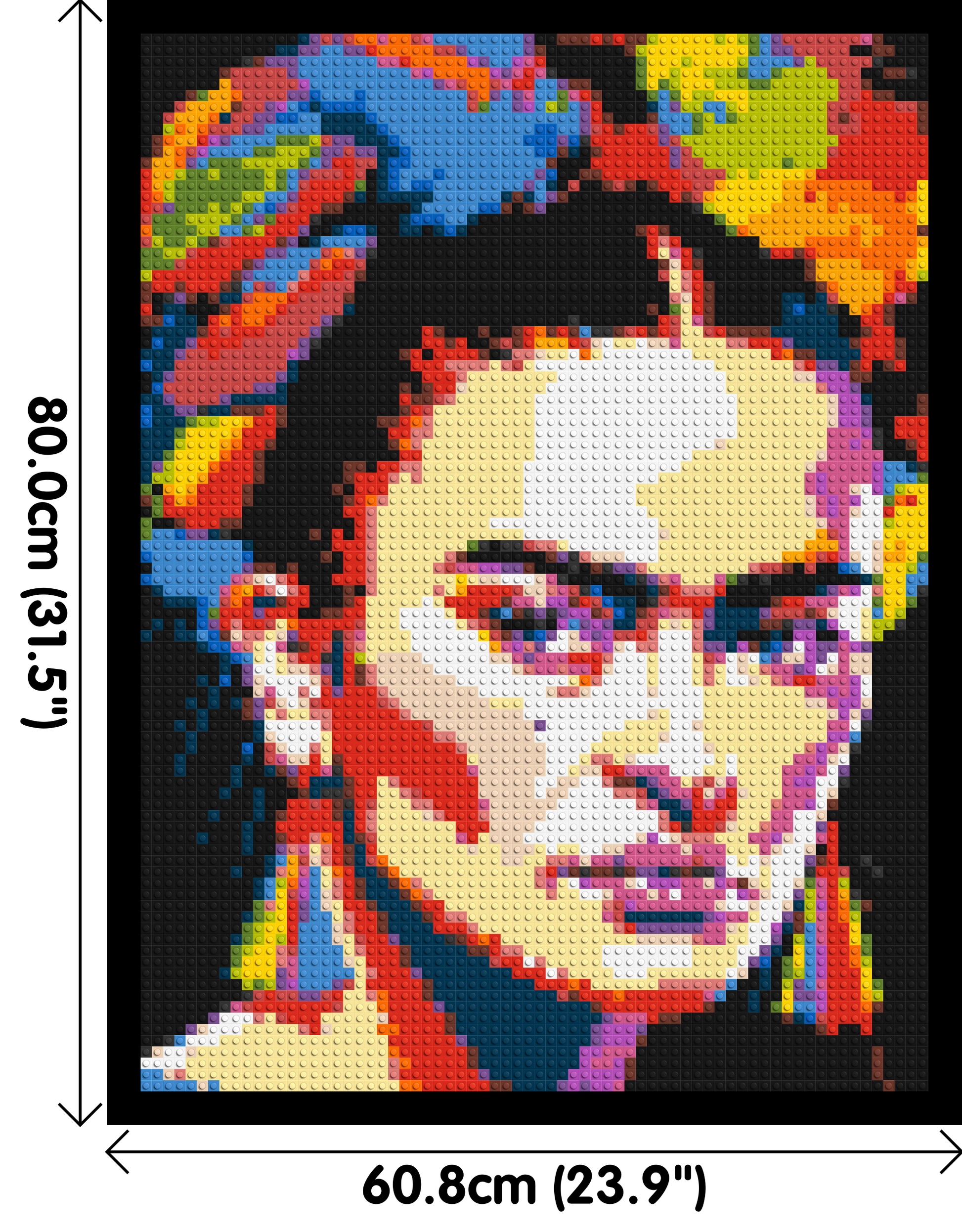 Frida Kahlo - Brick Art Mosaic Kit 3x4 dimensions with frame