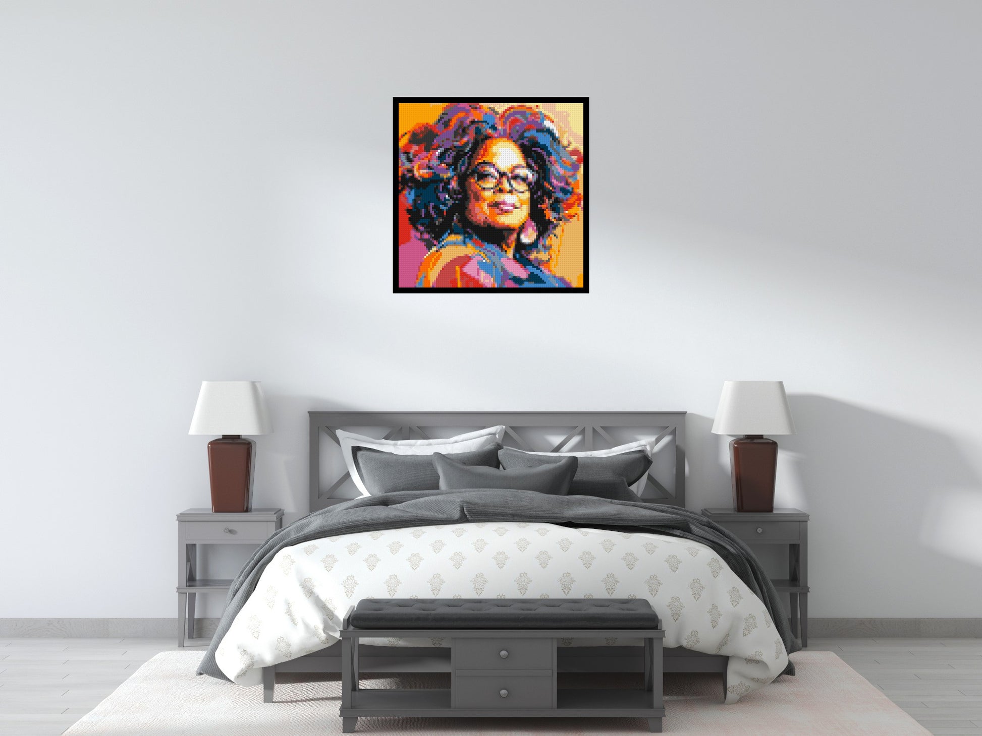 Oprah Winfrey - Brick Art Mosaic Kit 4x4 scene with frame