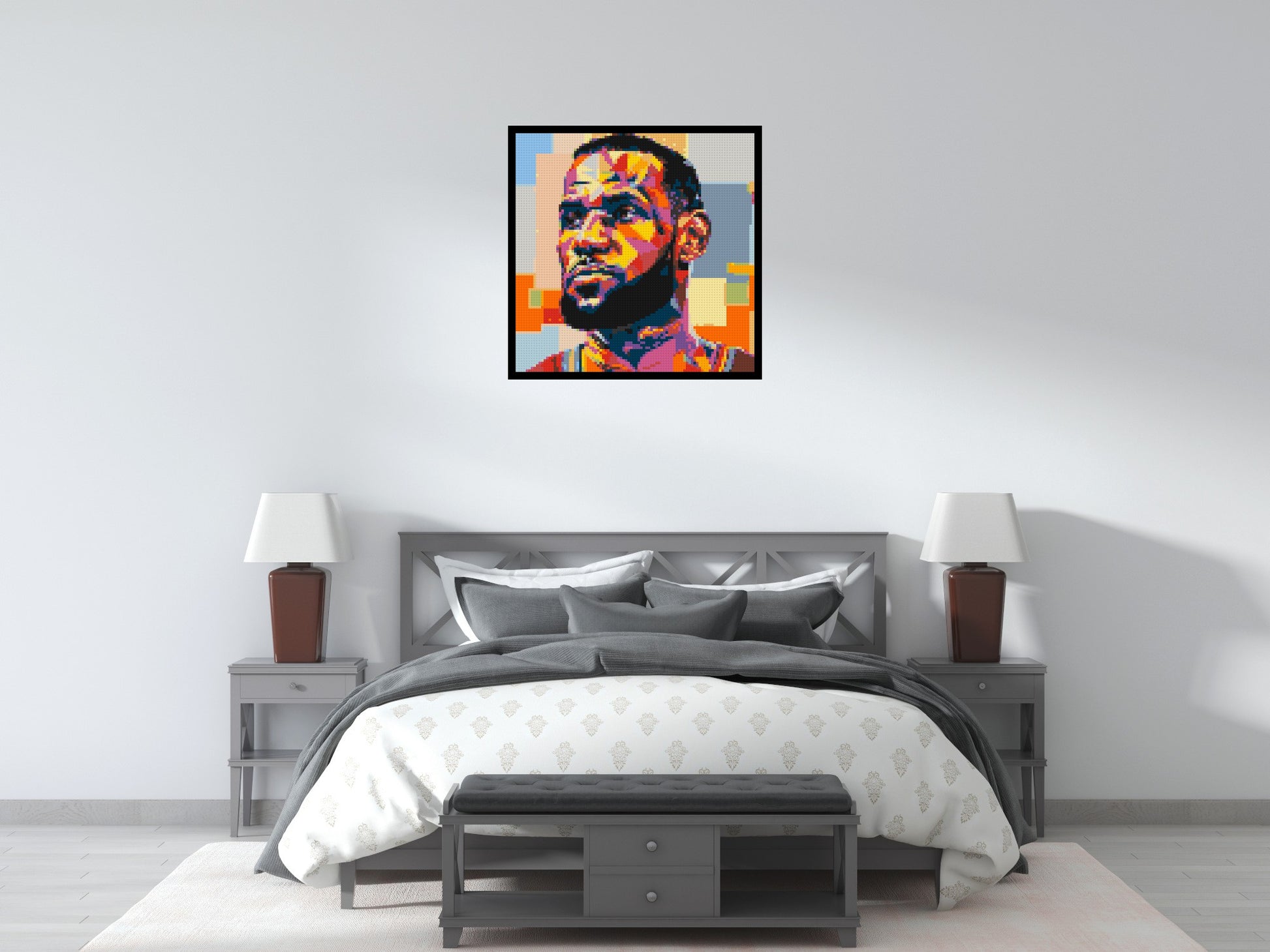 LeBron James - Brick Art Mosaic Kit 4x4 scene with frame