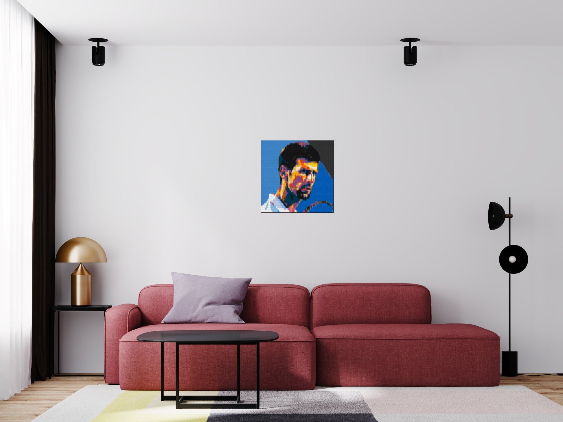 Novak Djokovic - Brick Art Mosaic Kit 3x3 scene