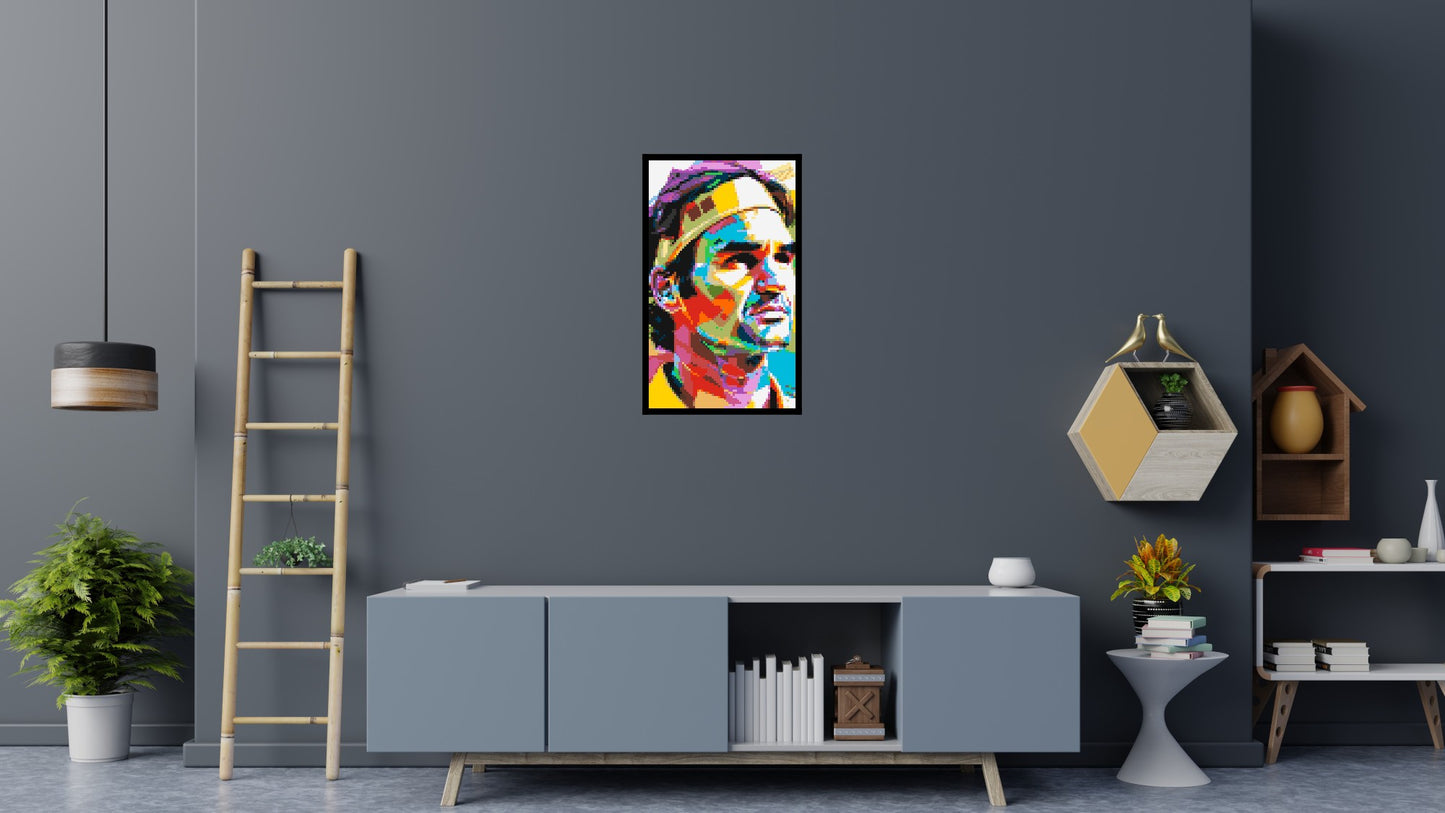 Roger Federer - Brick Art Mosaic Kit 3x5 large