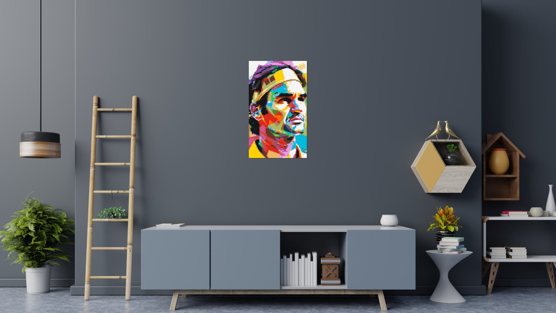 Roger Federer - Brick Art Mosaic Kit 3x5 scene