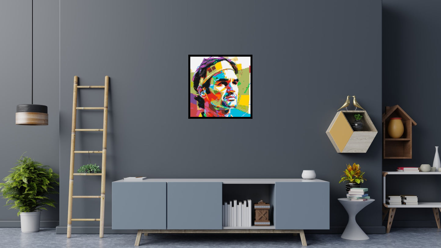 Roger Federer - Brick Art Mosaic Kit 4x4 large