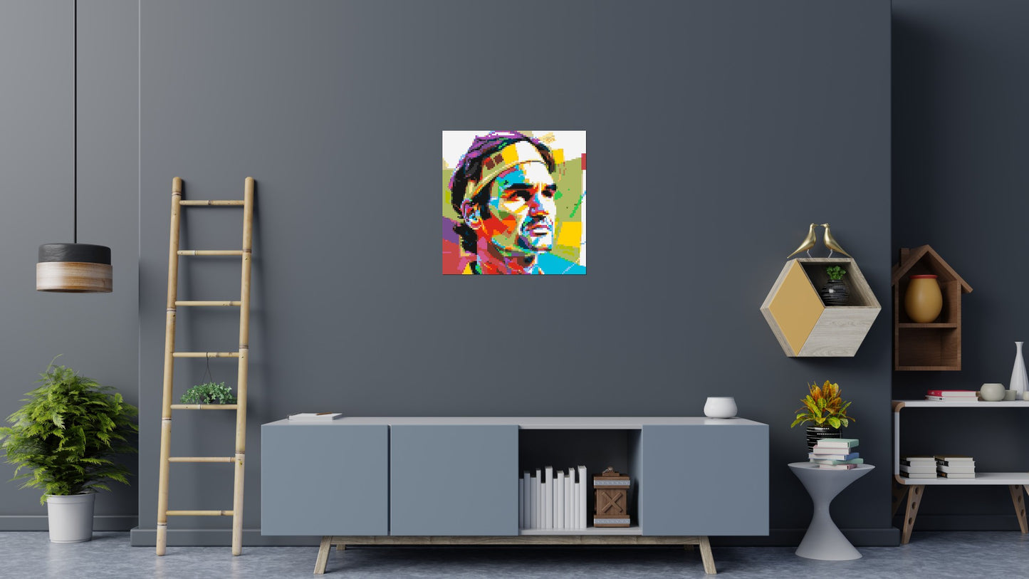 Roger Federer - Brick Art Mosaic Kit 4x4 large