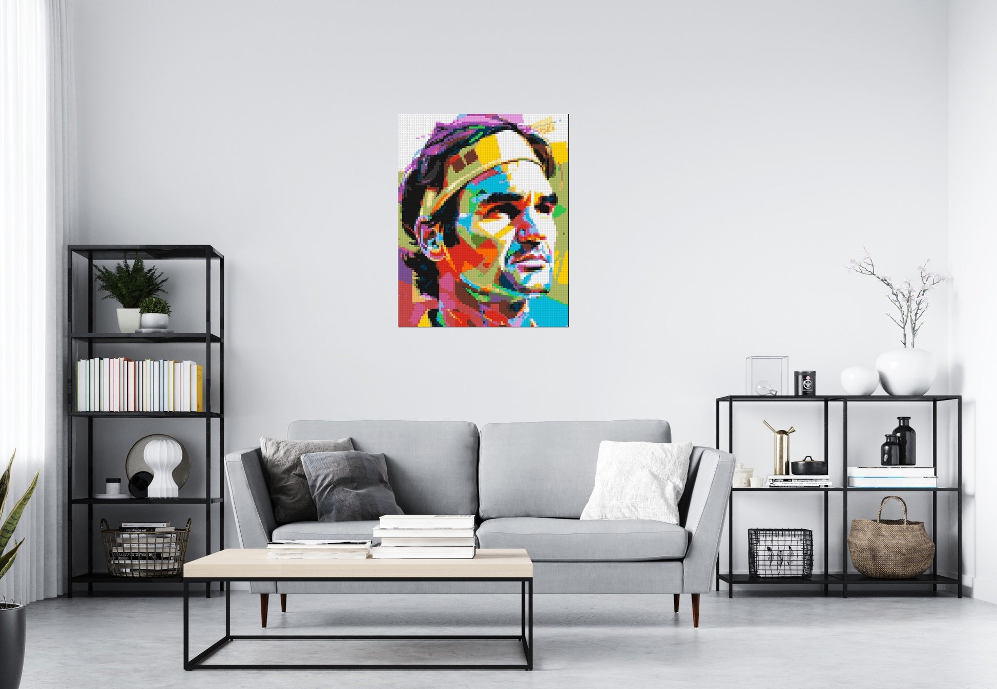 Roger Federer - Brick Art Mosaic Kit 4x5 scene