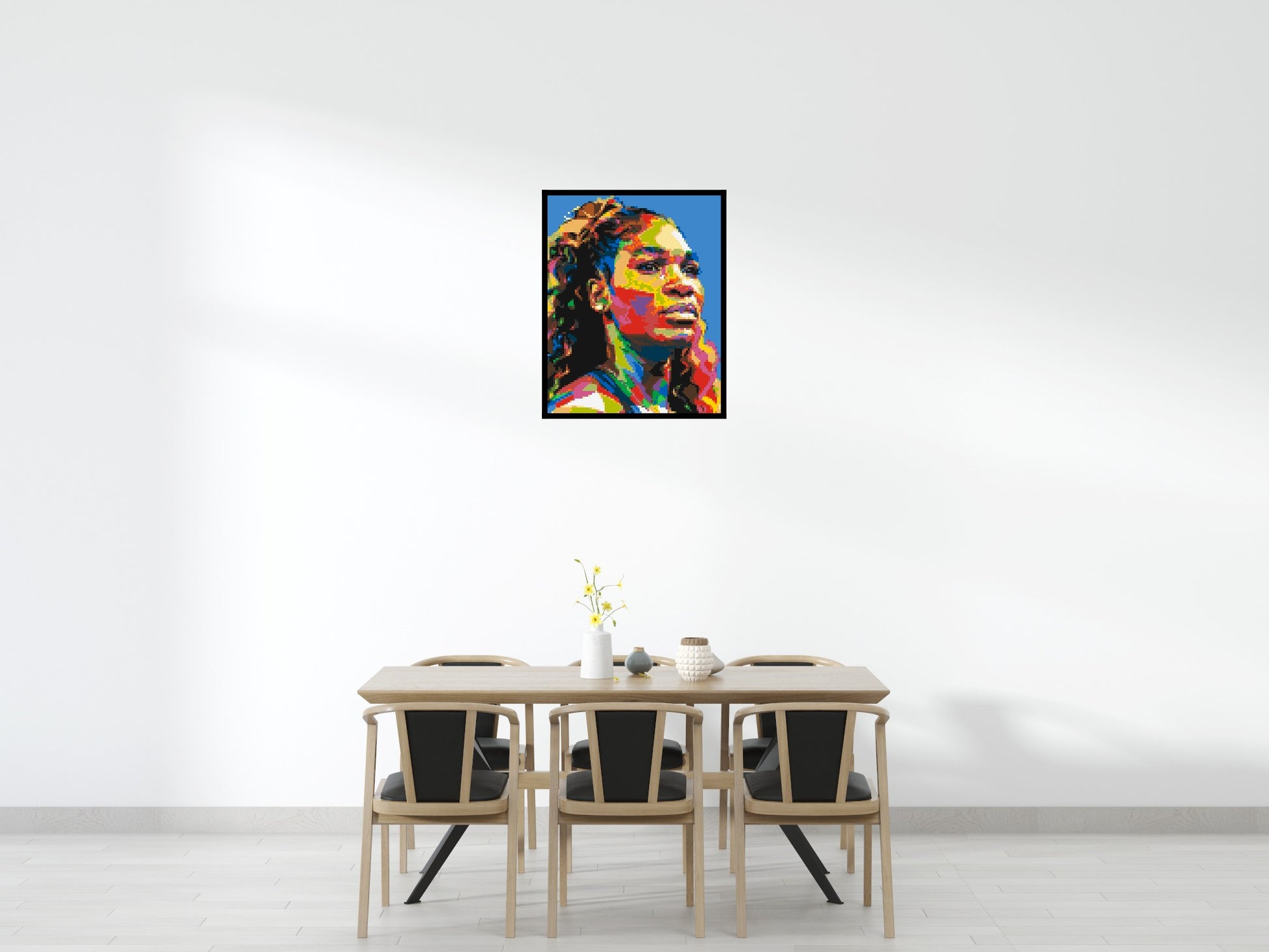 Serena Williams - Brick Art Mosaic Kit 4x5 scene with frame