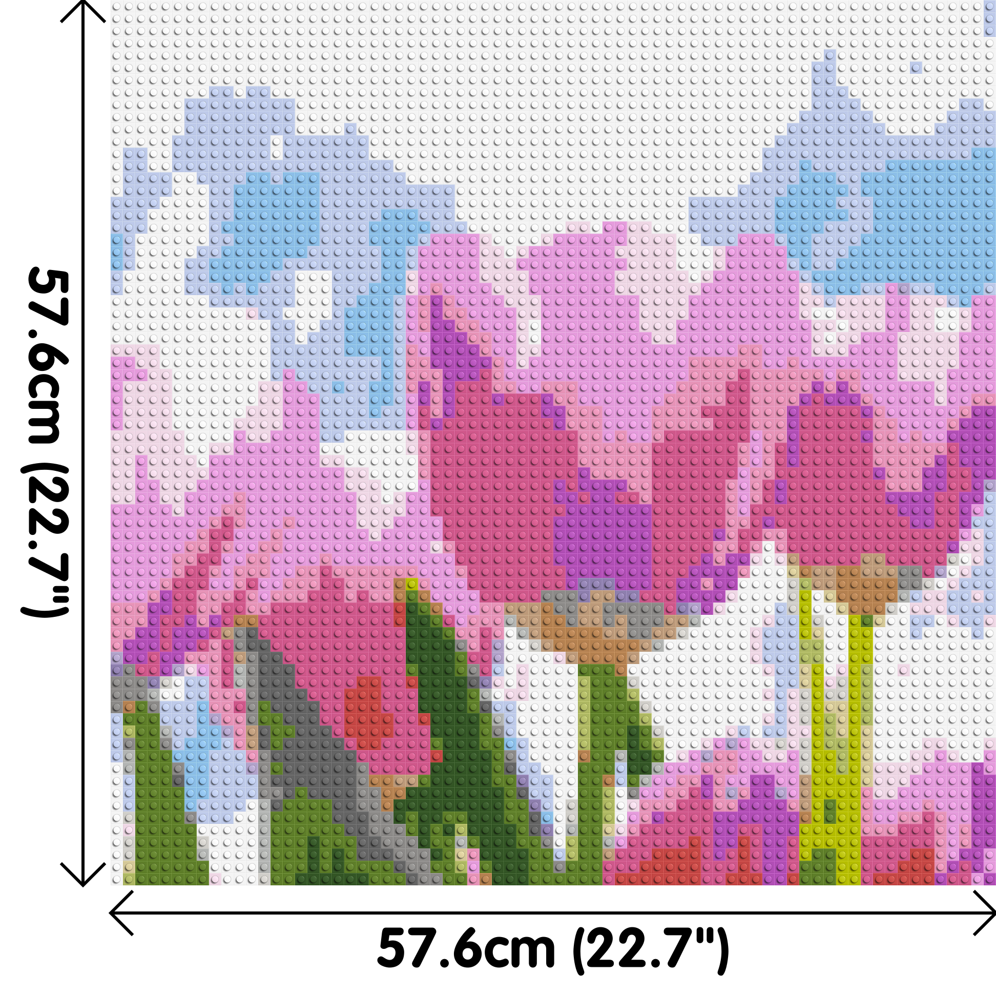 Pink Tulips - Brick Art Mosaic Kit 3x3 dimensions