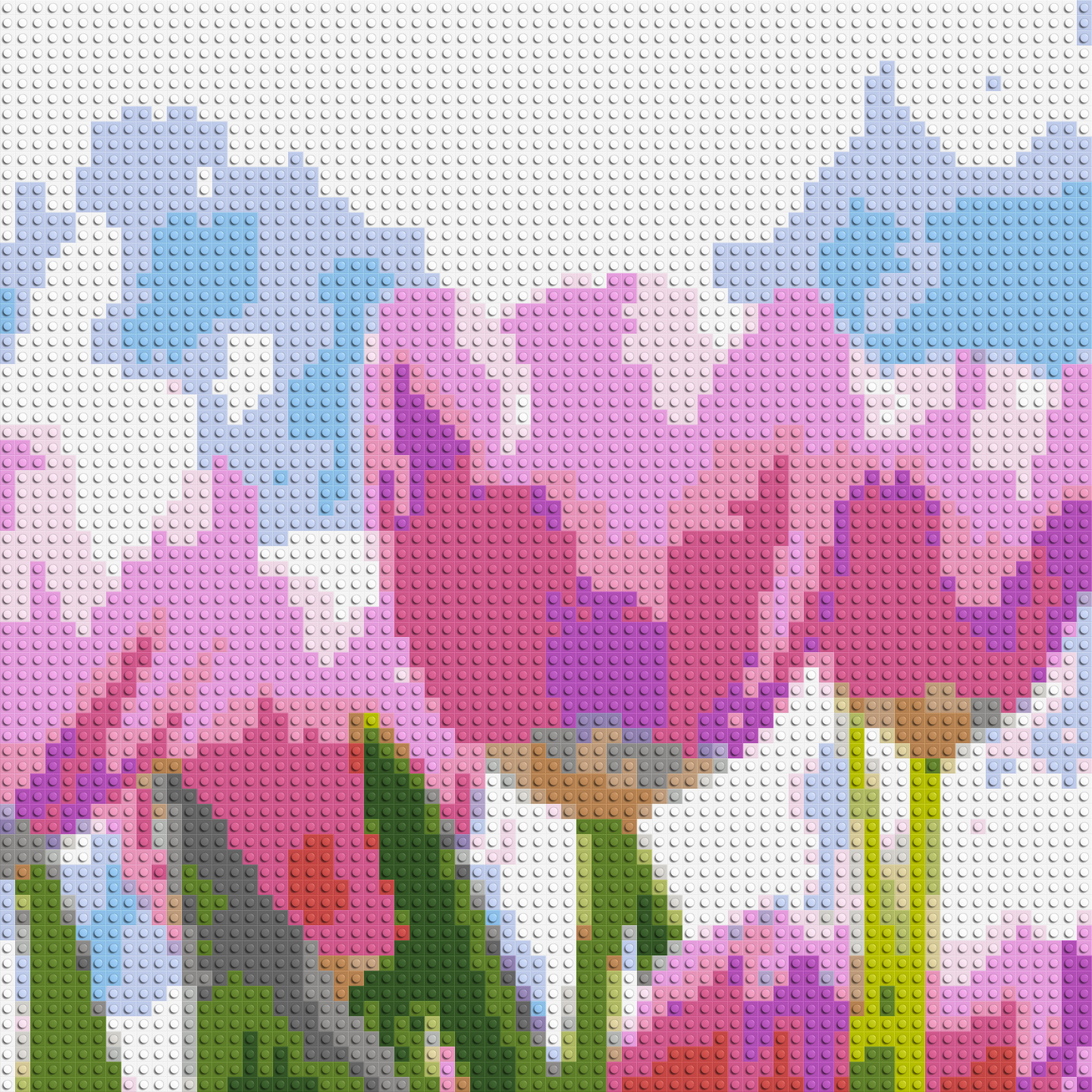 Pink Tulips - Brick Art Mosaic Kit 3x3 large