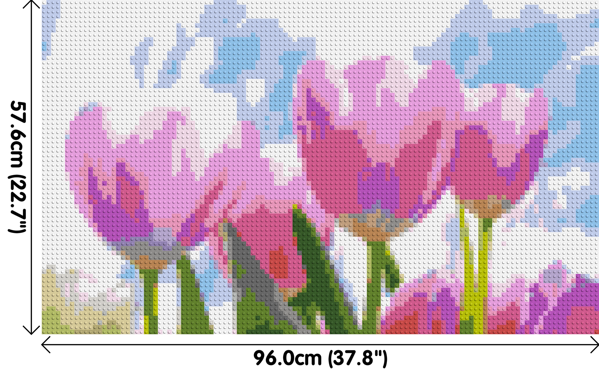 Pink Tulips - Brick Art Mosaic Kit 5x3 dimensions