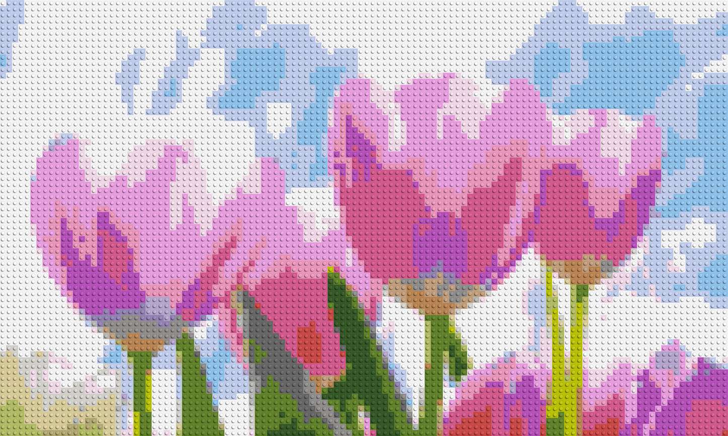 Pink Tulips - Brick Art Mosaic Kit 5x3 large