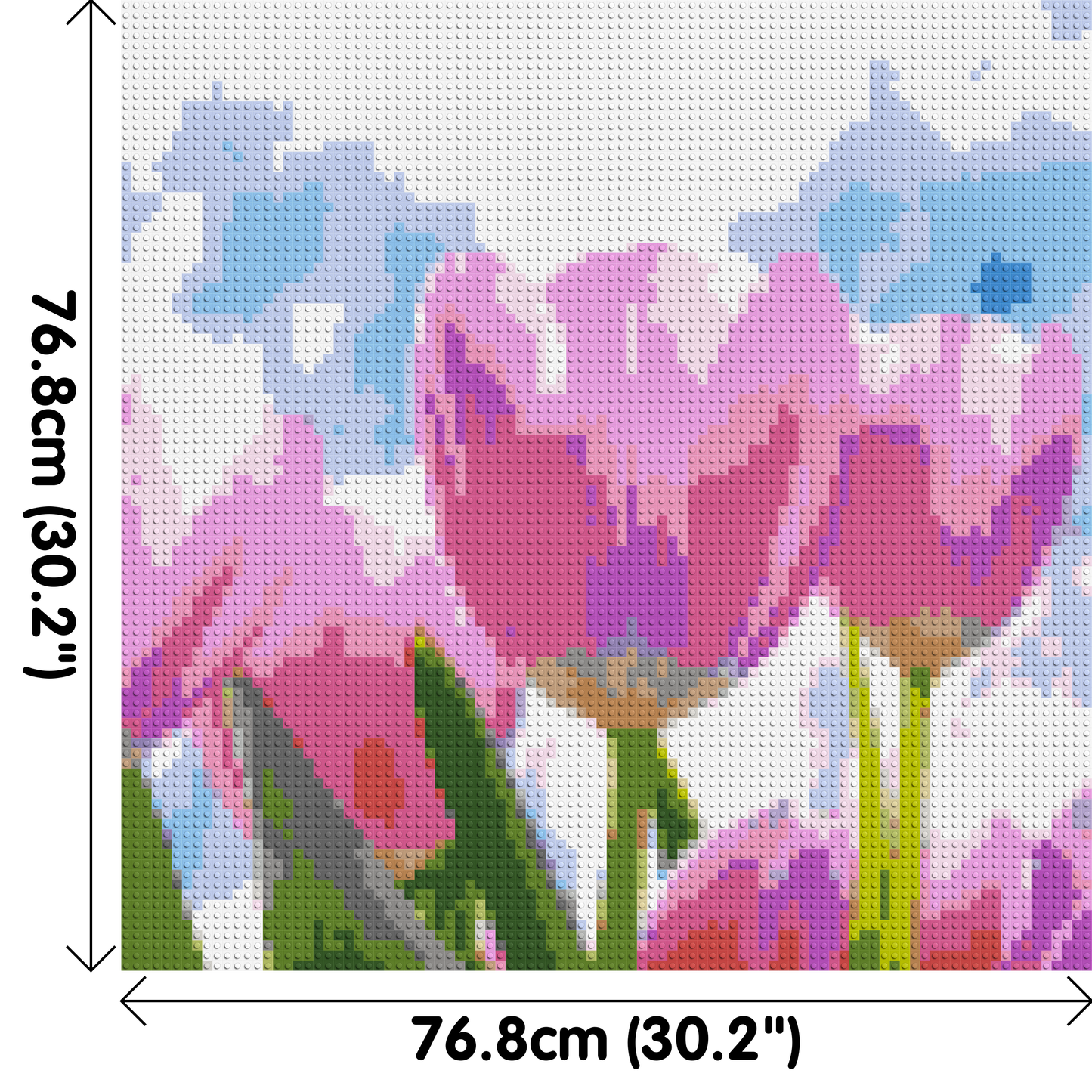 Pink Tulips - Brick Art Mosaic Kit 4x4 large