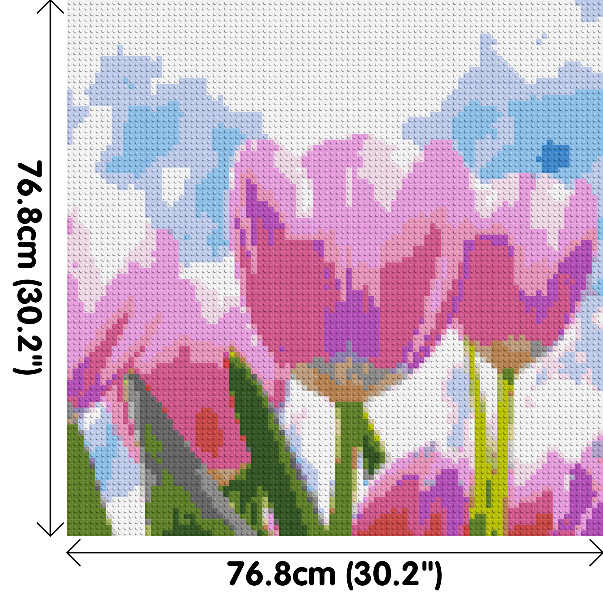 Pink Tulips - Brick Art Mosaic Kit 4x4 dimensions