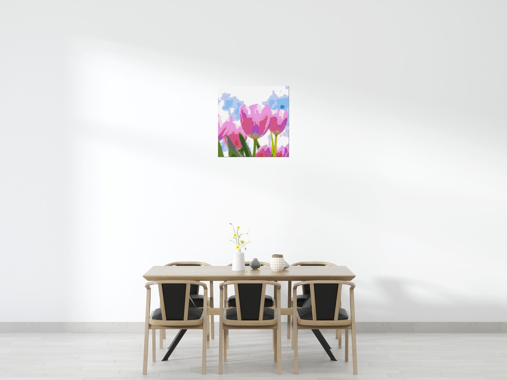 Pink Tulips - Brick Art Mosaic Kit 4x4 scene