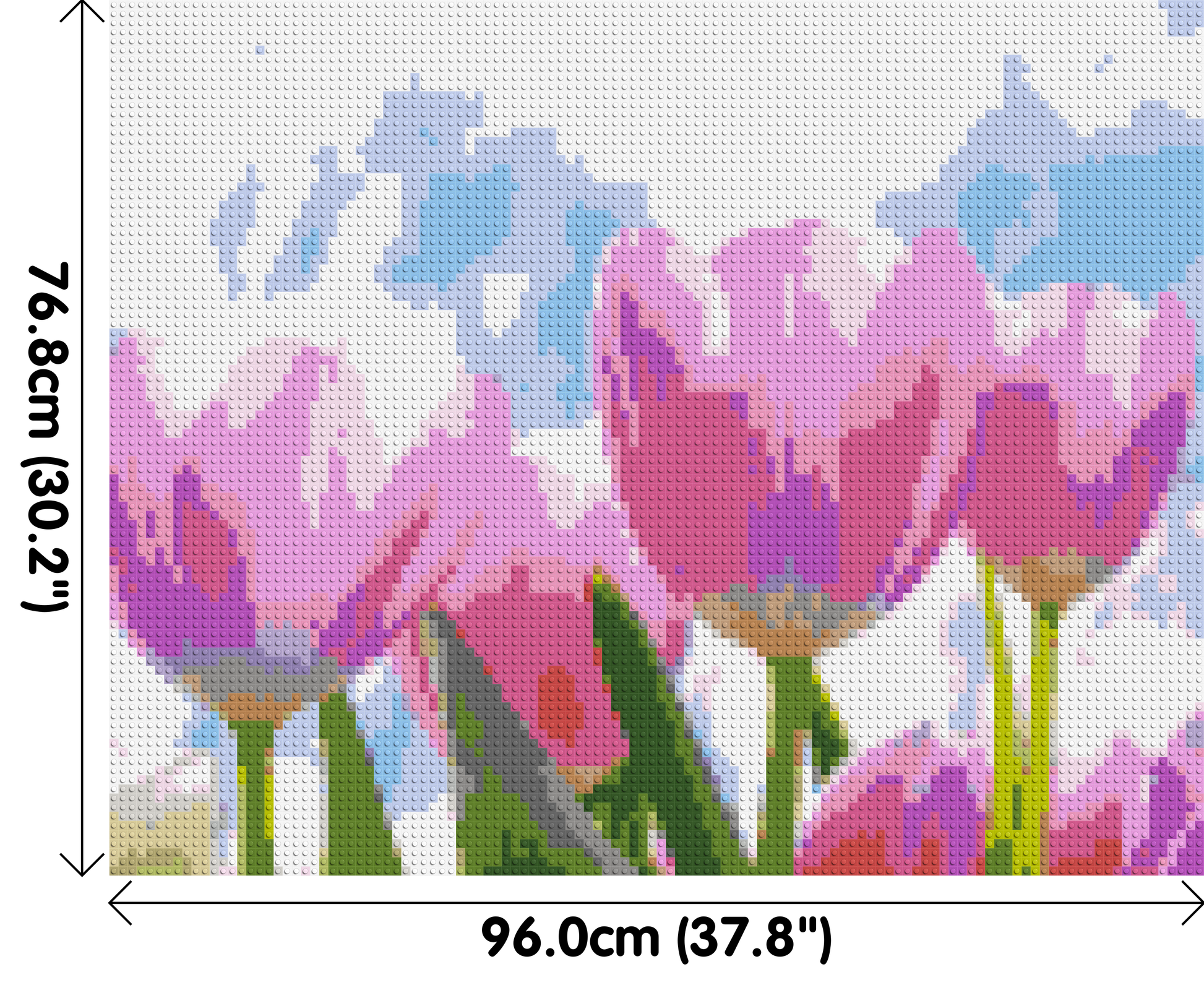 Pink Tulips - Brick Art Mosaic Kit 5x4 dimensions