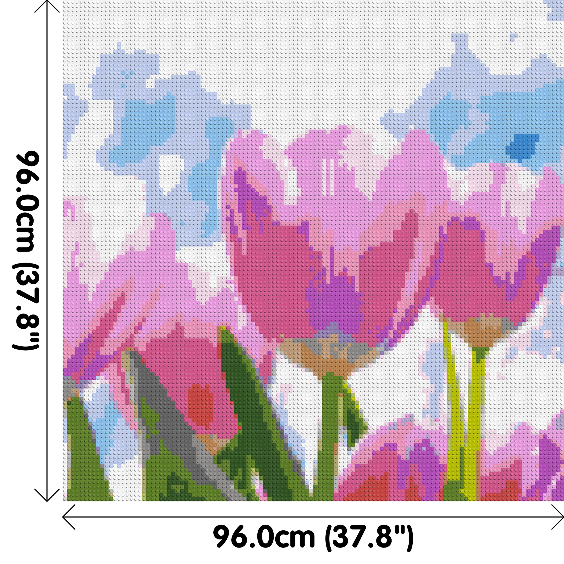 Pink Tulips - Brick Art Mosaic Kit 5x5 dimensions