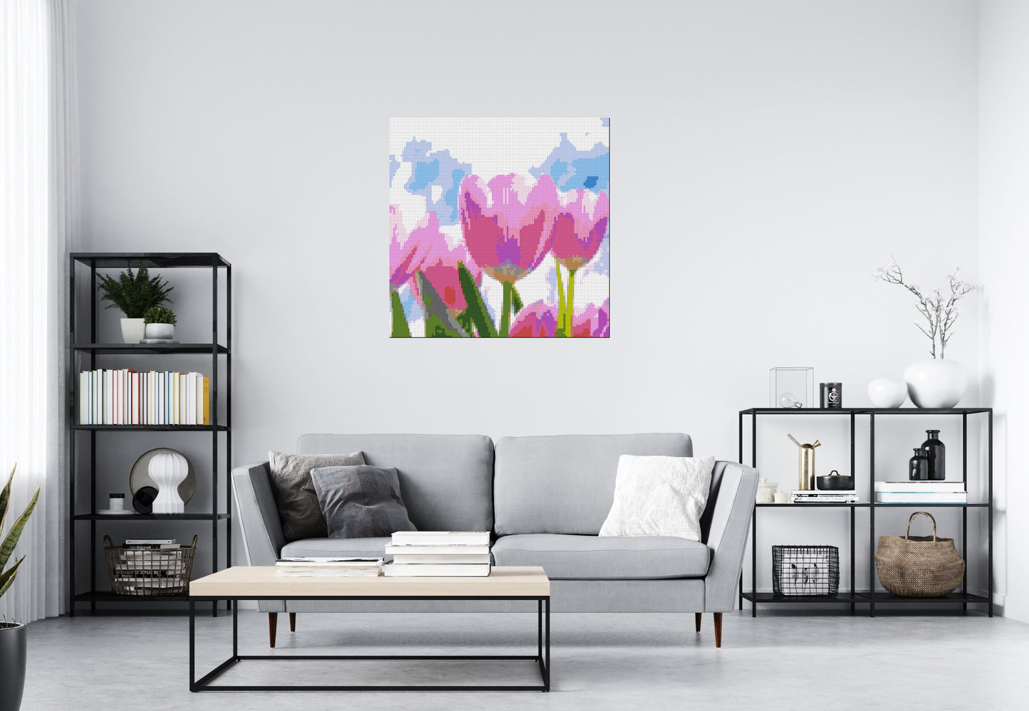 Pink Tulips - Brick Art Mosaic Kit 5x5 large