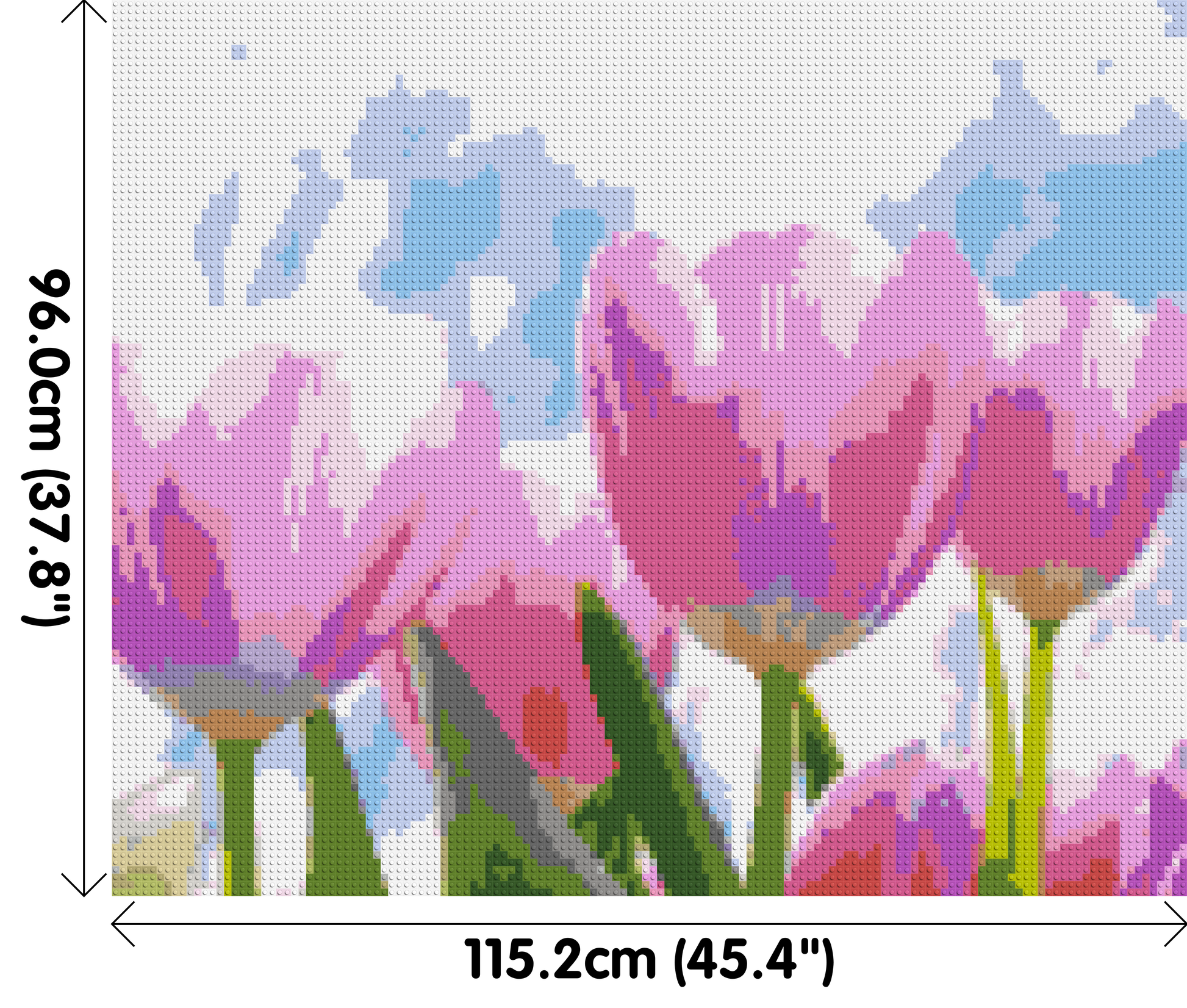 Pink Tulips - Brick Art Mosaic Kit 6x5 dimensions