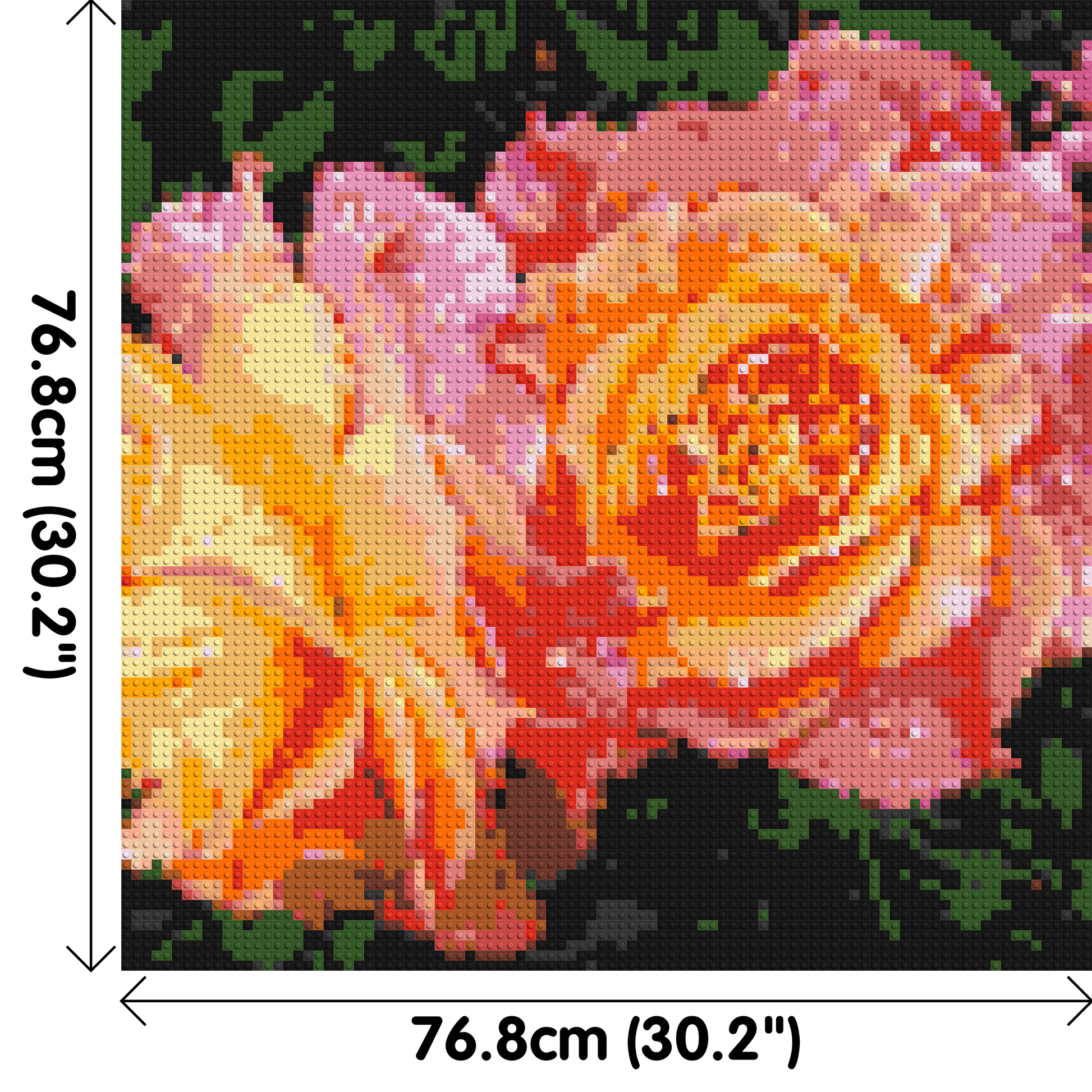 Roses - Brick Art Mosaic Kit 4x4 dimensions