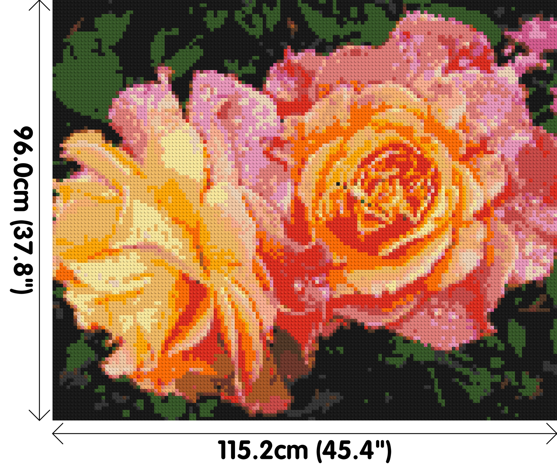 Roses - Brick Art Mosaic Kit 6x5 dimensions